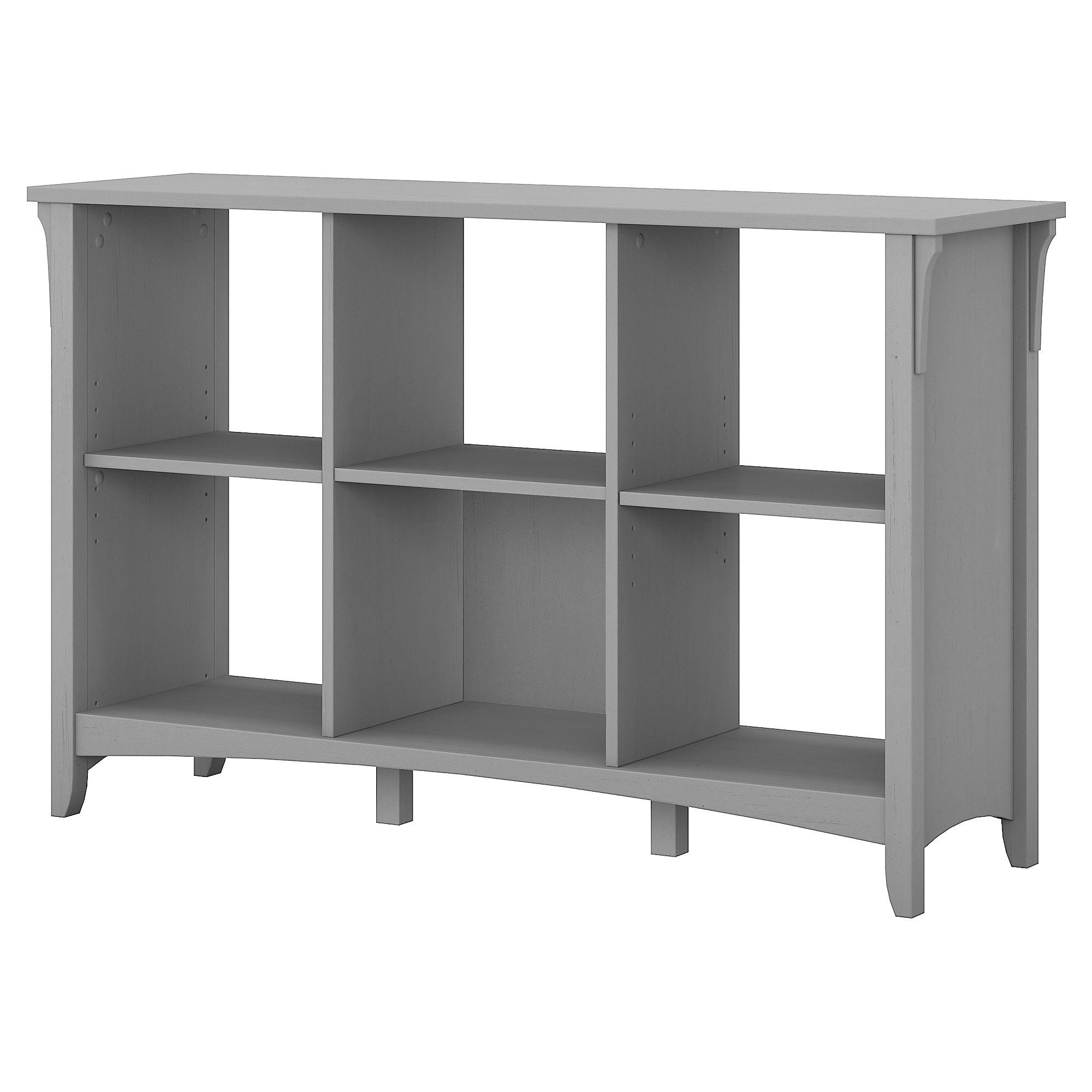 29.96" Salinas 6 Cube Organizer Gray - Bush Furniture: Mission Style Bookcase with Adjustable Shelves