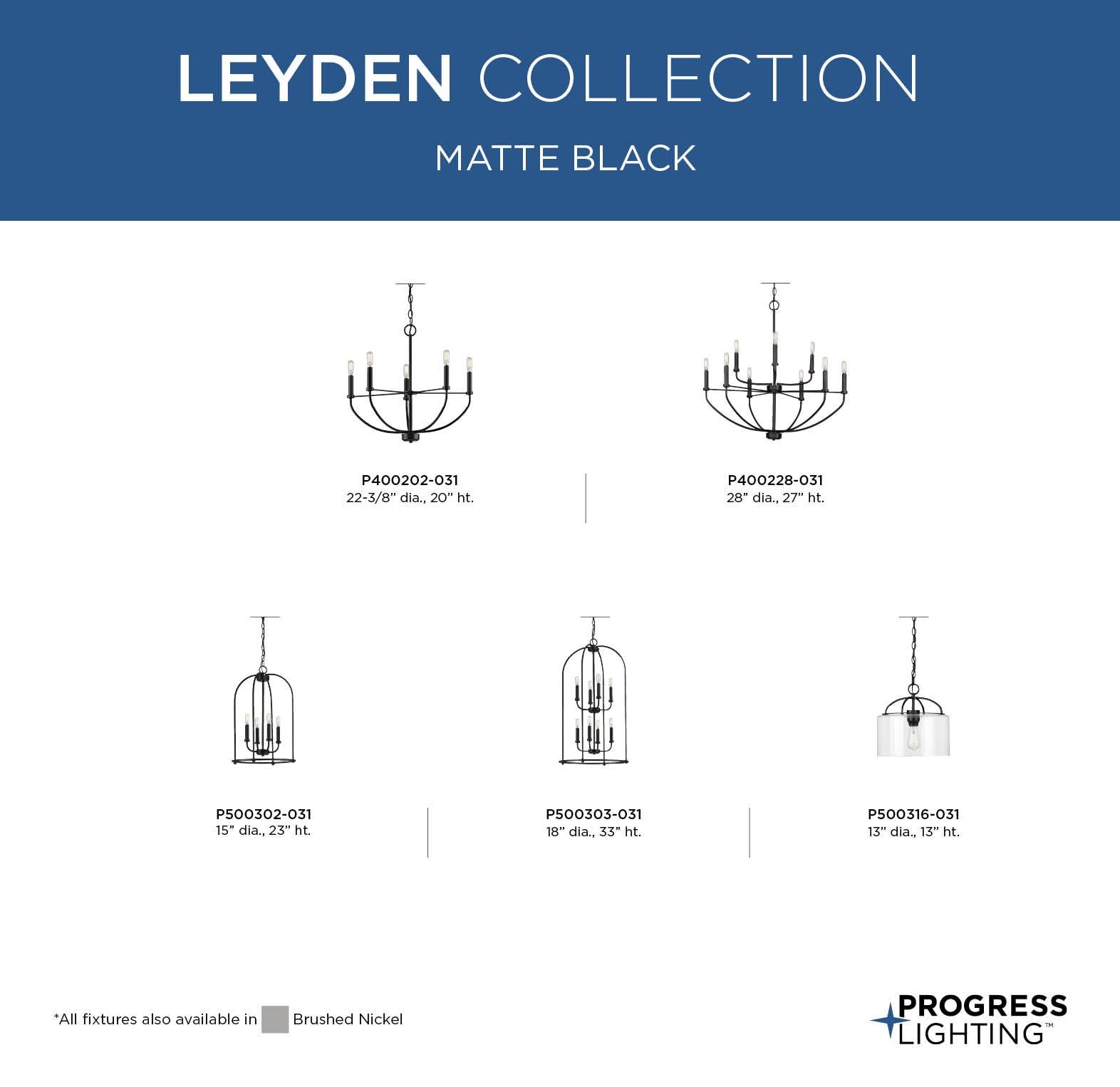 Progress Lighting Leyden 1-Light Brushed Nickel Farmhouse Pendant with Clear Glass Shade