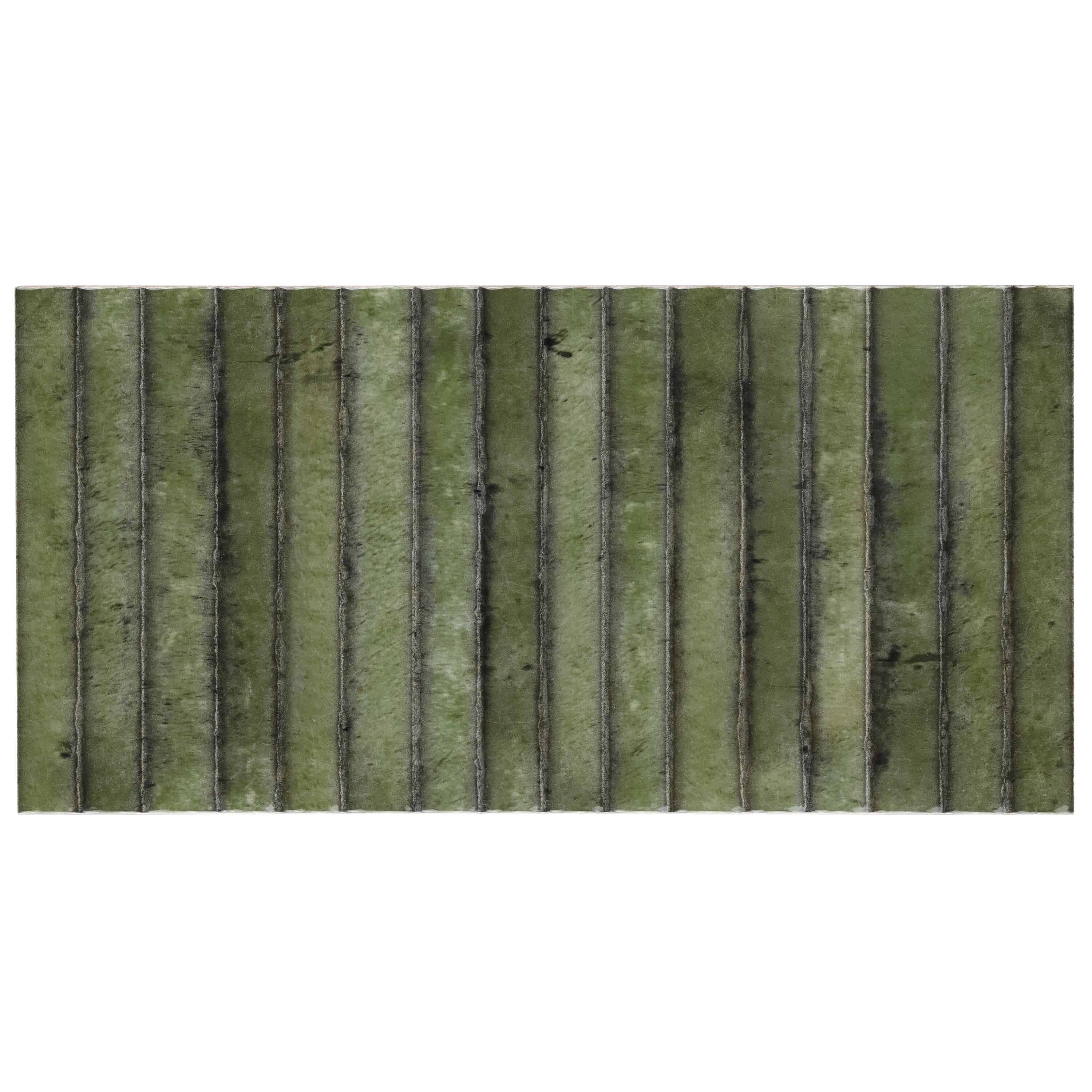 Canu 5.9 In. x 11.81 In. Polished Fluted Ceramic Subway Wall Tile (9.68 Sq. Ft. / Case)