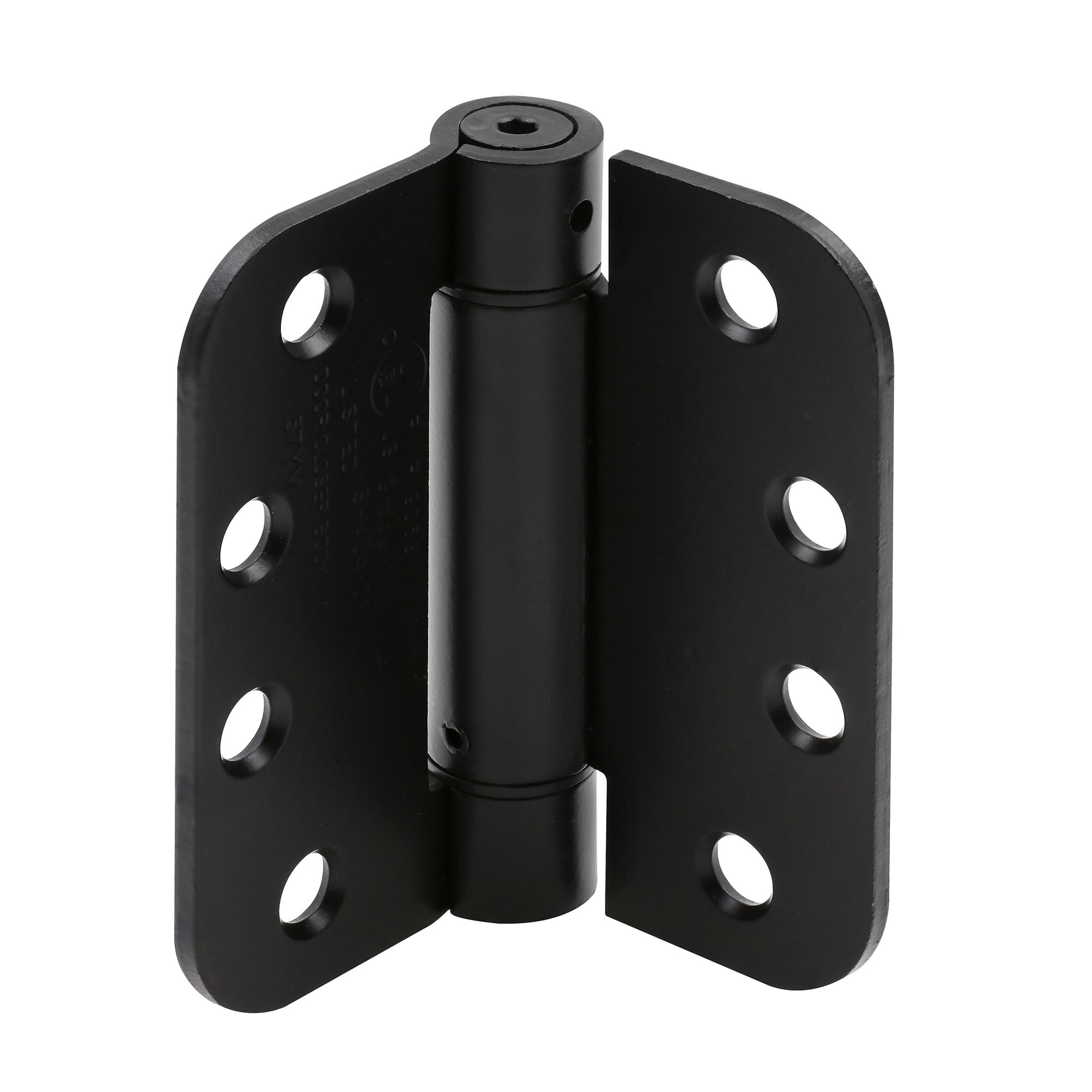 Prime-Line Door Hinge Commercial UL Adjustable Self-Closing Spring Hinge, 4 in. x 4 in. with 5/8 in. Radius Corners, 4 Holes per Leaf with Screws, .130 in. Gauge (Set of 3)