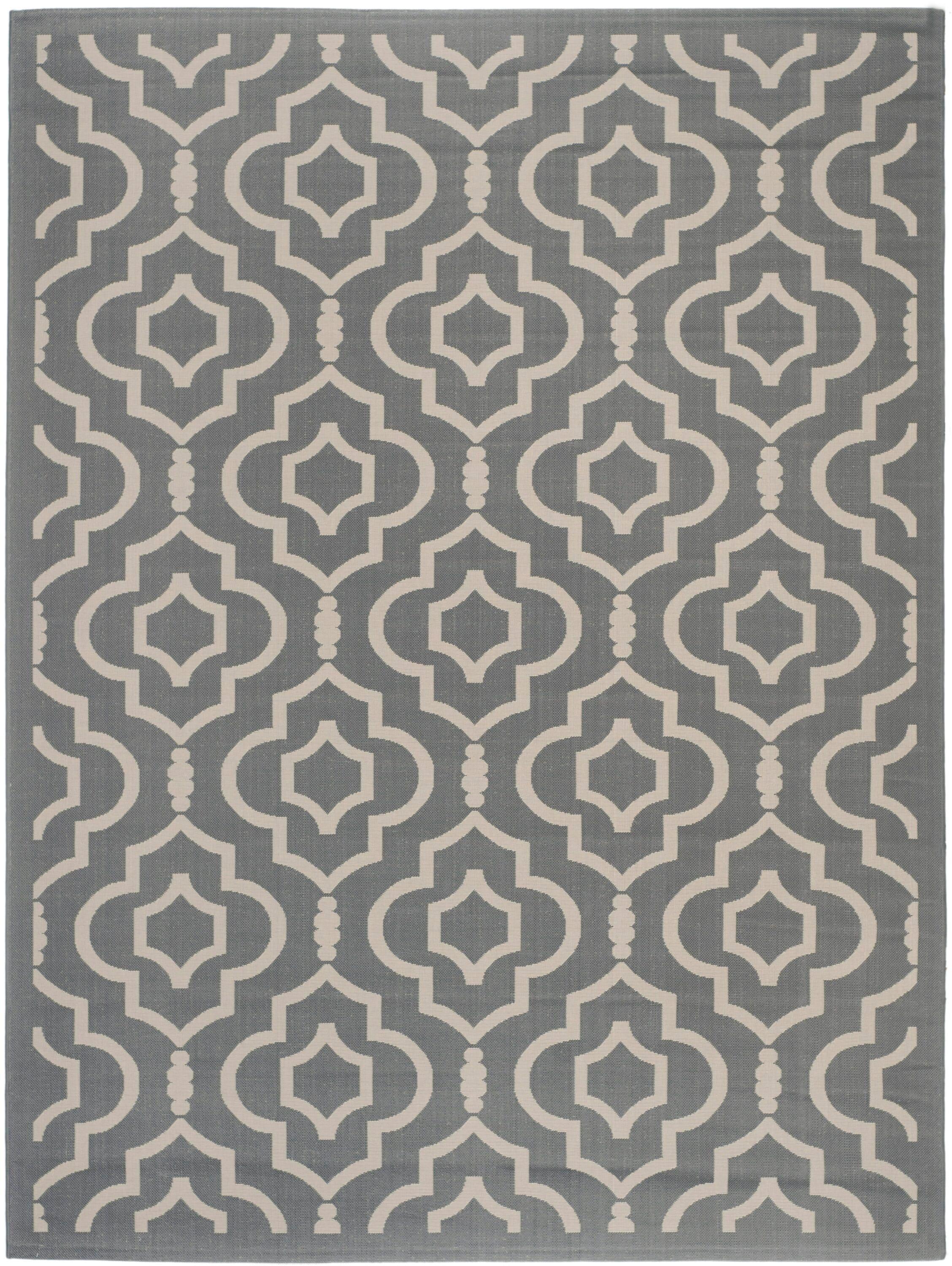 Gray Flat Woven Synthetic Reversible 9' x 12' Area Rug