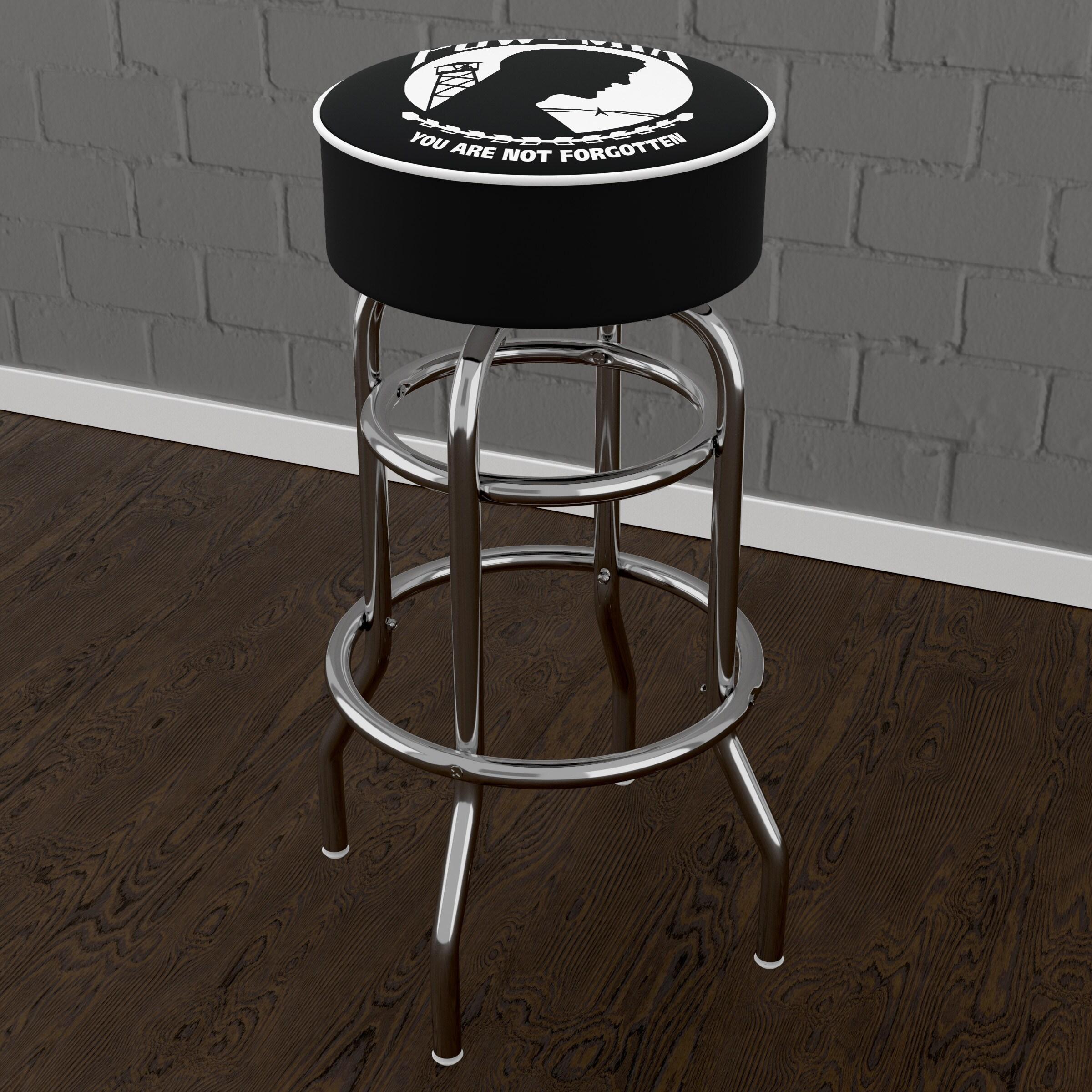 Trademark Global POW Swivel Upholstered Counter Stool with Metal Frame