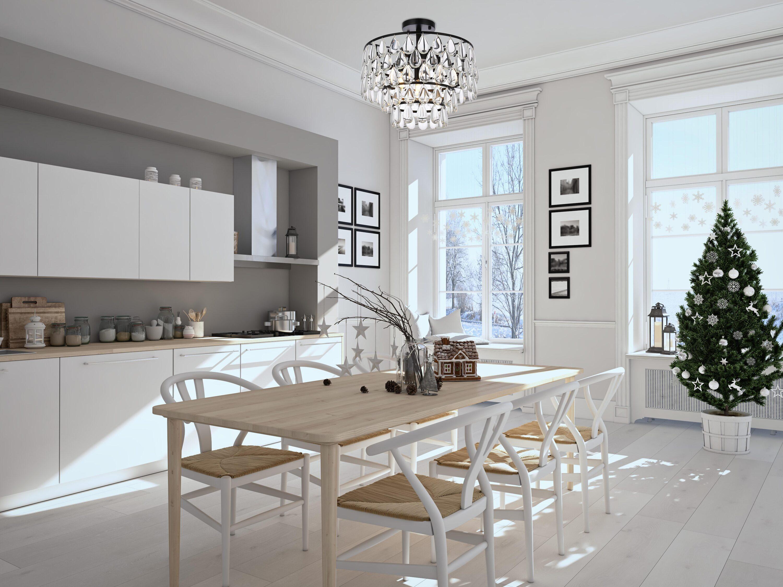 Elegant Lighting Mila 16 inch flush mount in black