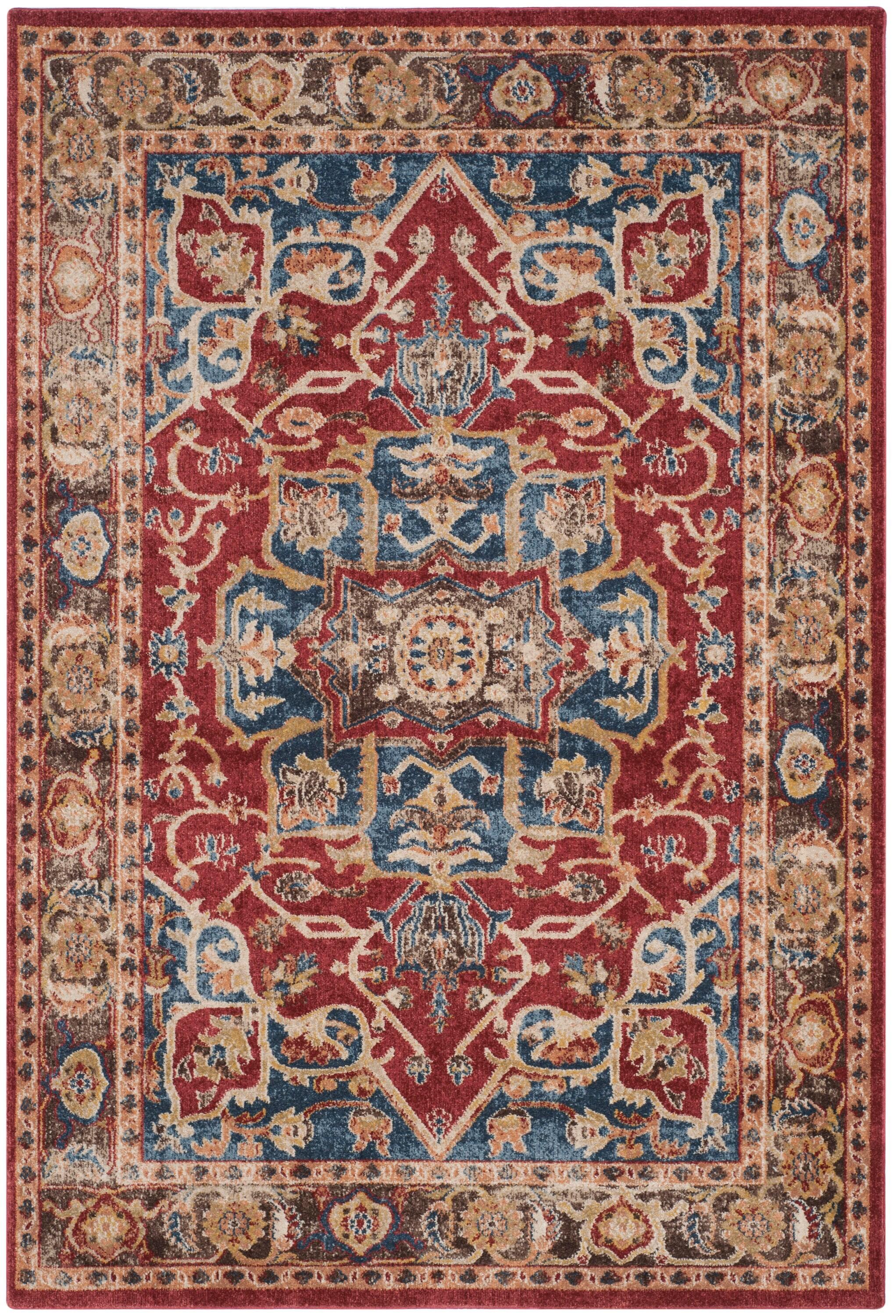 SAFAVIEH Bijar Jules Oriental Area Rug, Red/Royal, 4' x 6'