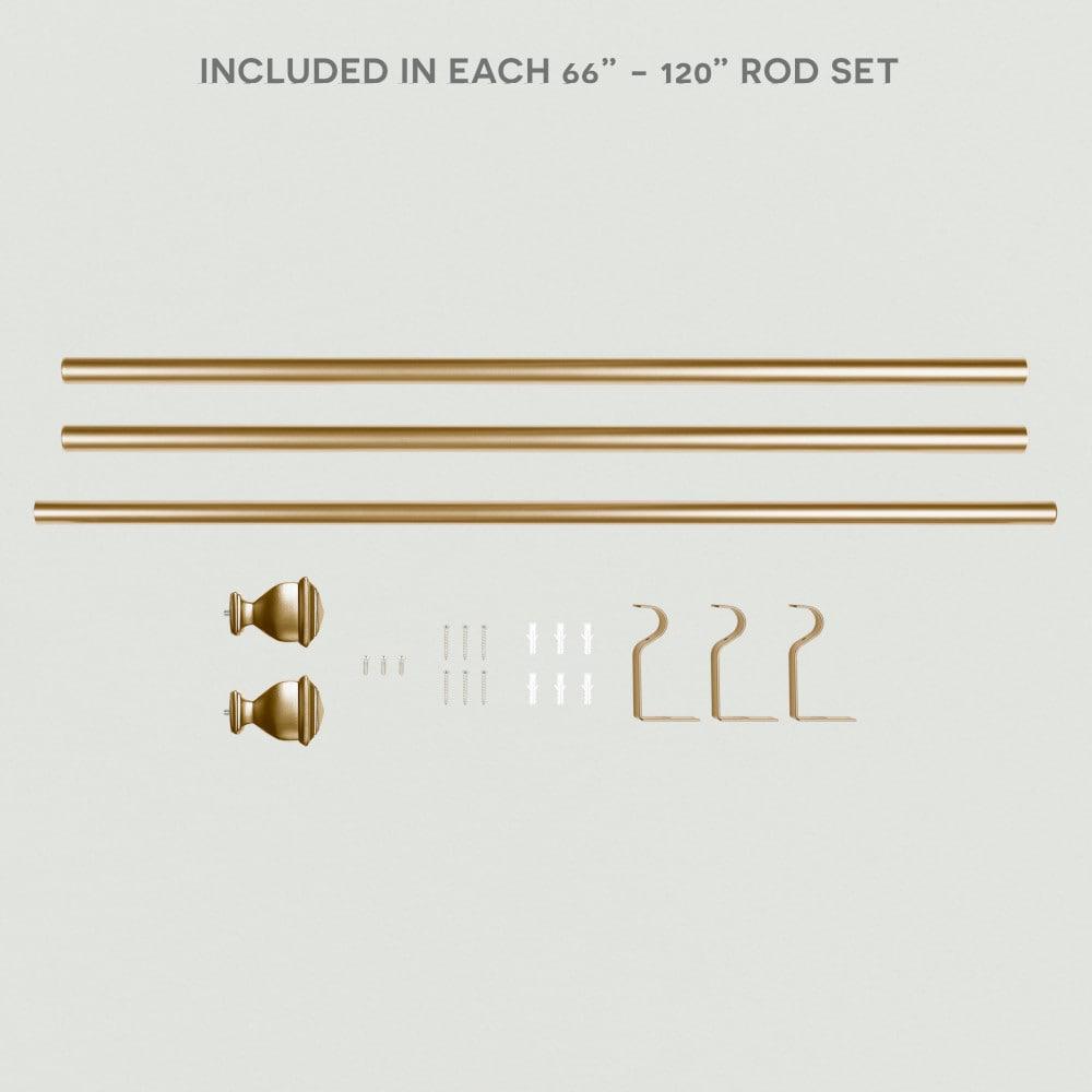 Exclusive Home 66"-120" Napoleon Curtain Rod - Gold