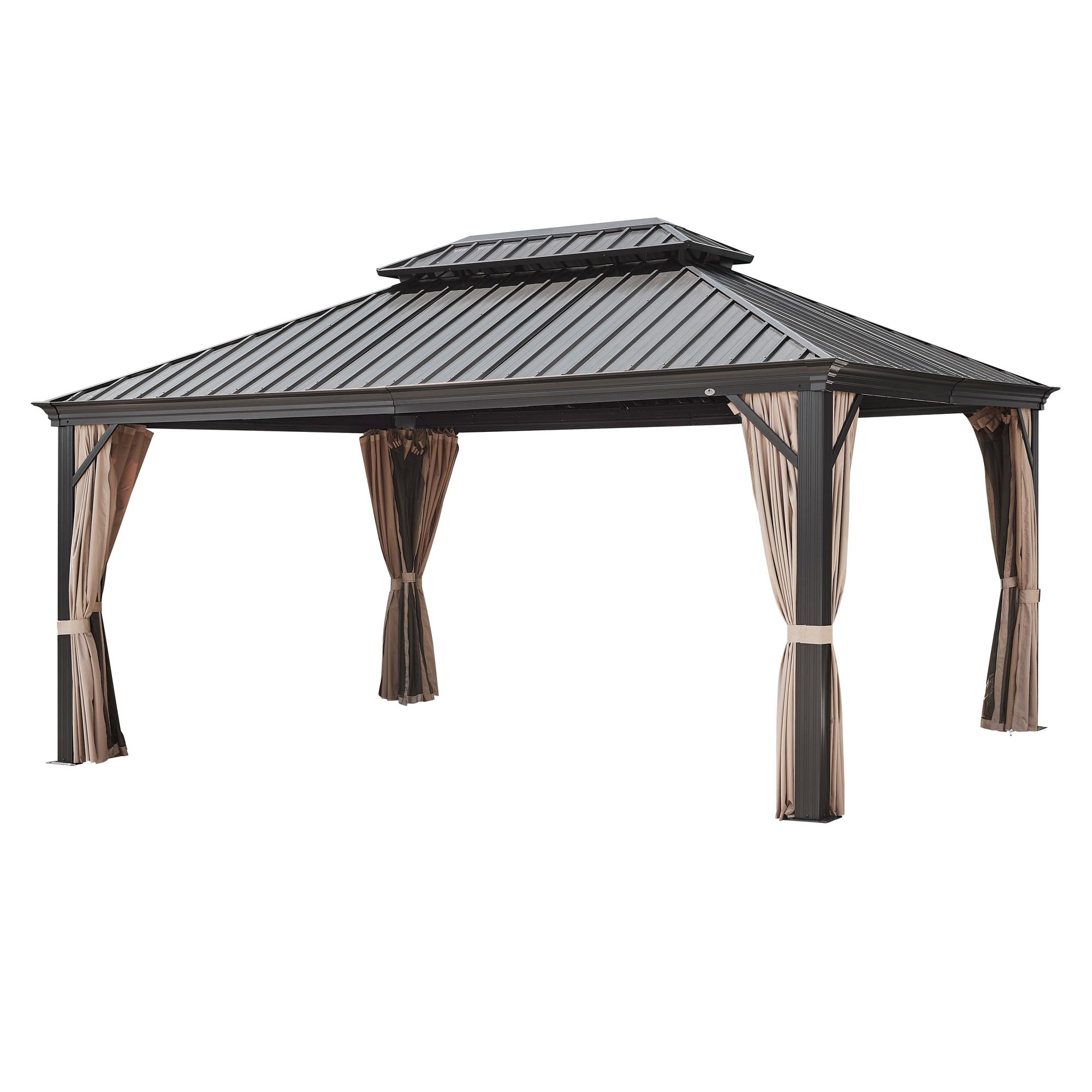 Peak Home Furnishings Hardtop Aluminum Patio Gazebo