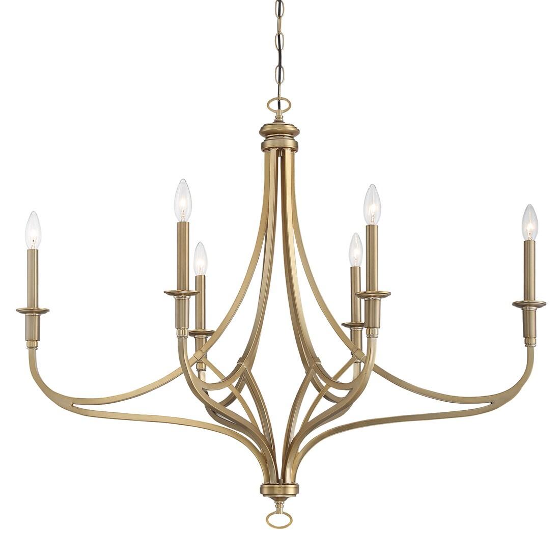 Minka Lavery Brushed Honey Gold Chandelier 40" Wide Modern 6-Light Fixture for Dining Room House Foyer Kitchen Entryway Bedroom
