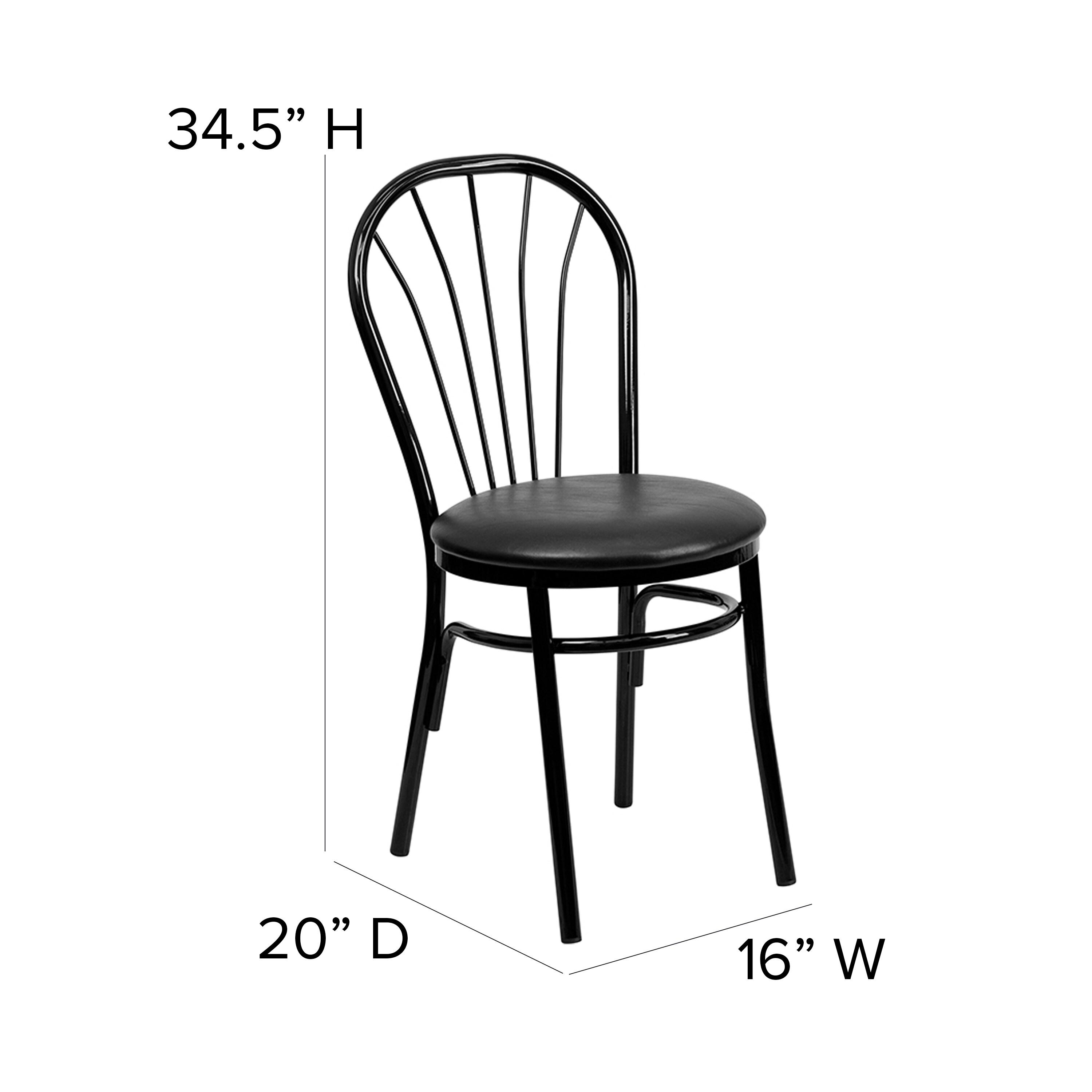 Flash Furniture HERCULES Series Fan Back Metal Chair - Black Vinyl Seat