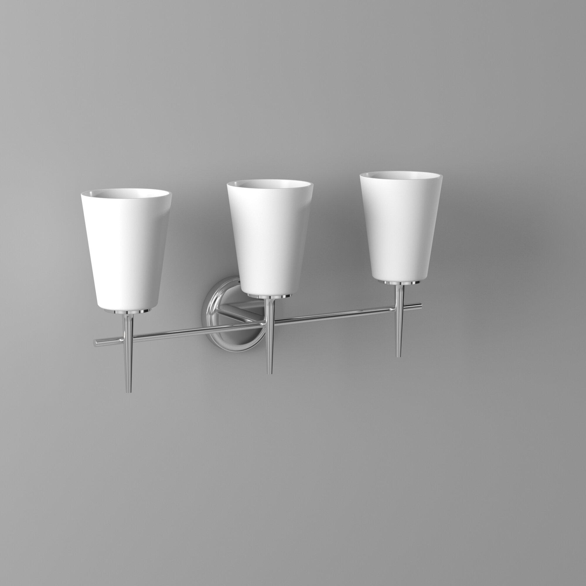 Driscoll Chrome 3-Light Wall Sconce with Opal Etched Glass