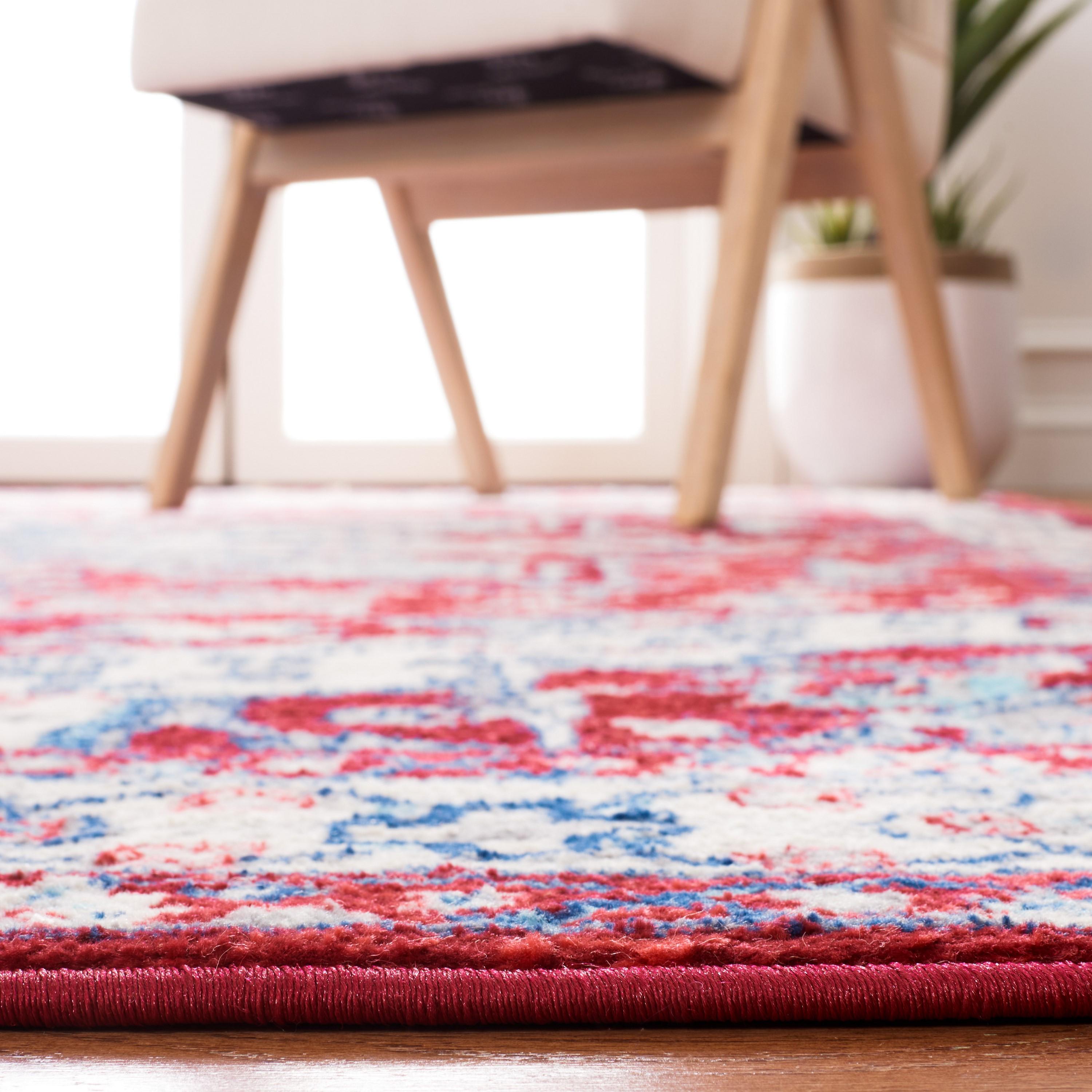 SAFAVIEH Brentwood Cedric Traditional Area Rug, 5'3" x 7'6", Red/Ivory