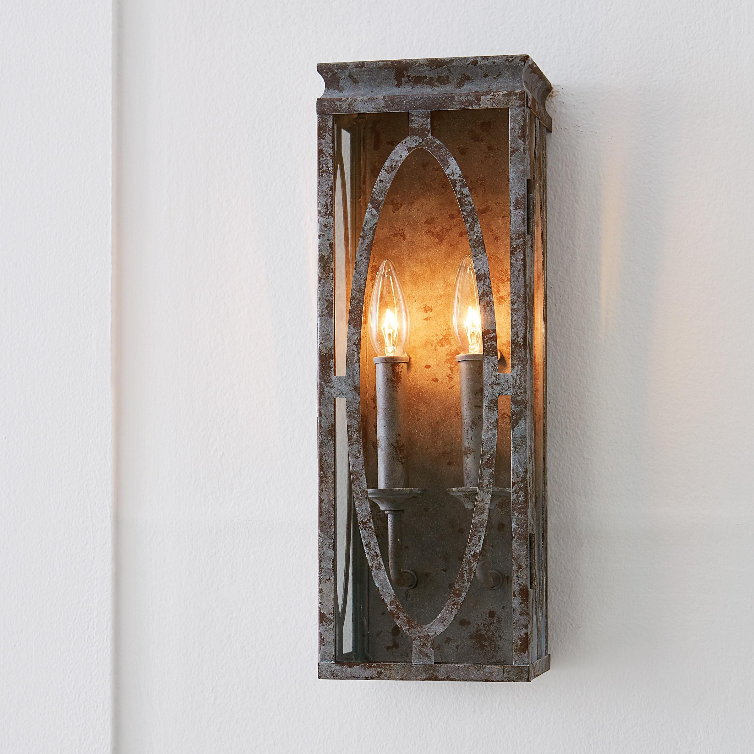 Patrice Deep Abyss 2-Light Rectangular Wall Sconce with Clear Panels