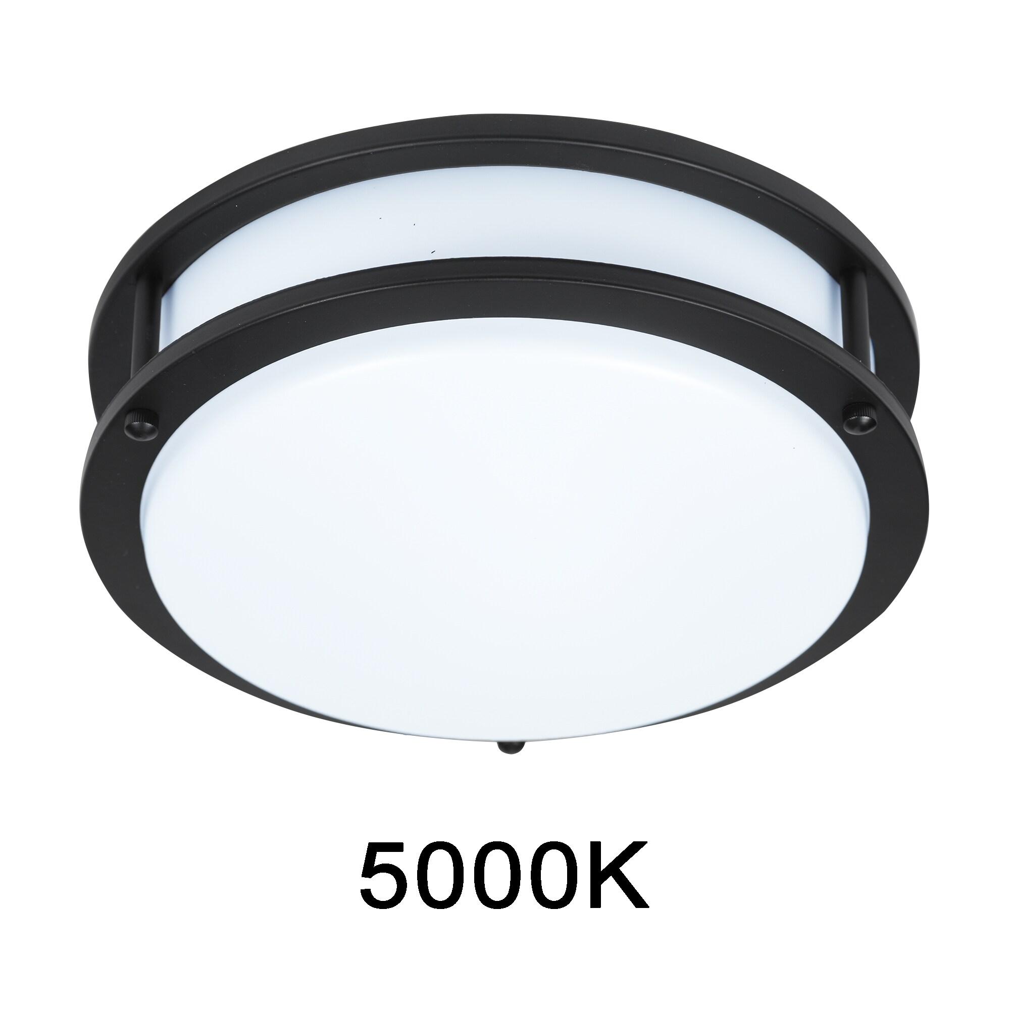 DESIGNERS FOUNTAIN Flush Mount Ceiling Light, 10 Inch Round LED DC Lighting Fixture Kitchen, Bedroom, Bathroom, and Hallway, Dimmable, 1150 Lumens, 3000K/4000K/5000K, Matte Black, EV1410C3C-43
