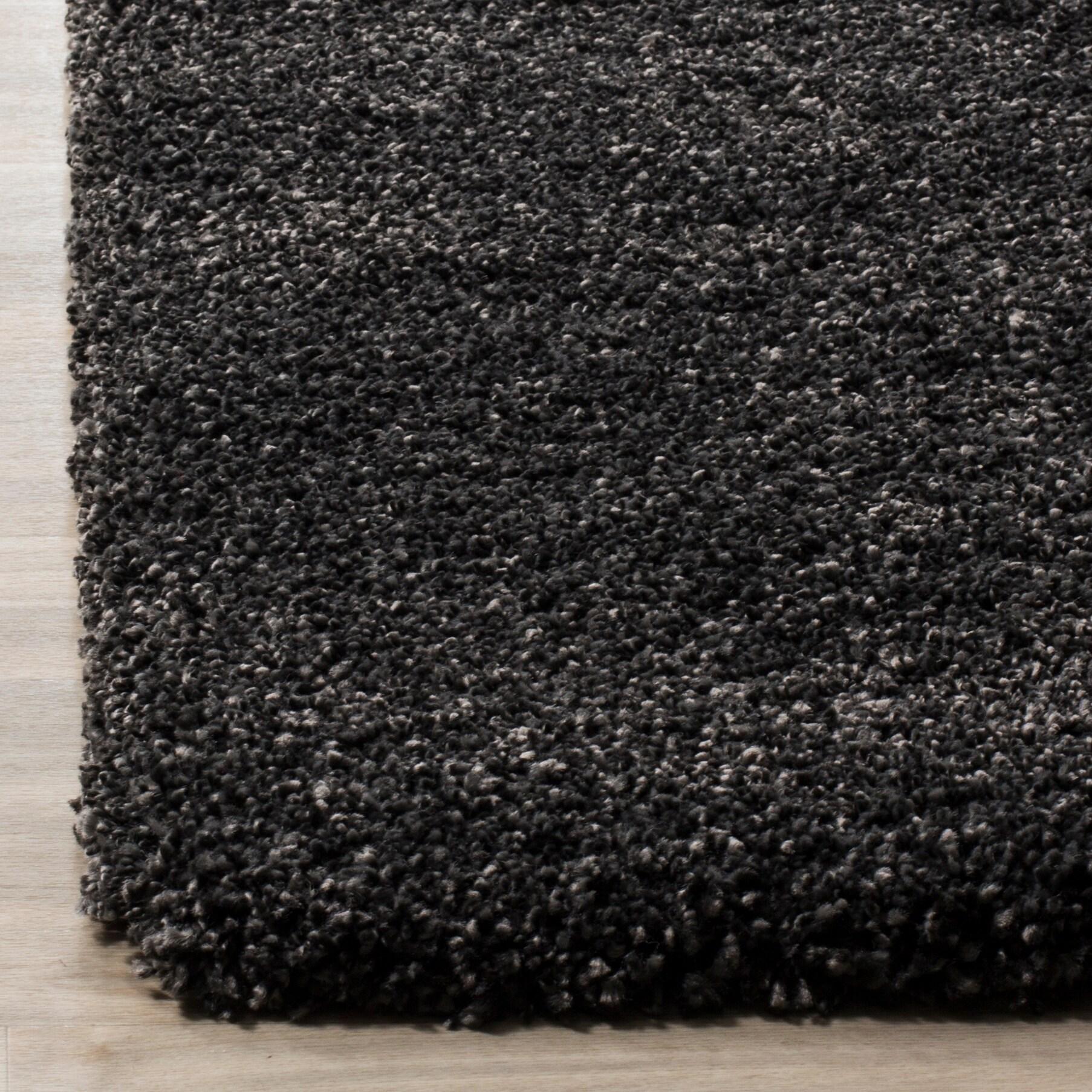 Shag SG180 Power Loomed Area Rug - Dark Grey - 6'x9' - Safavieh.