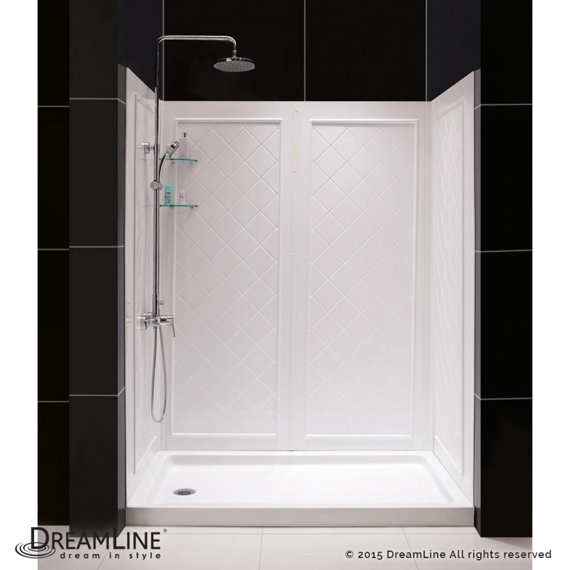Infinity-Z 60" W x 36" D x 76.75" H Semi-Frameless Rectangle Shower Enclosure with Towel Bar