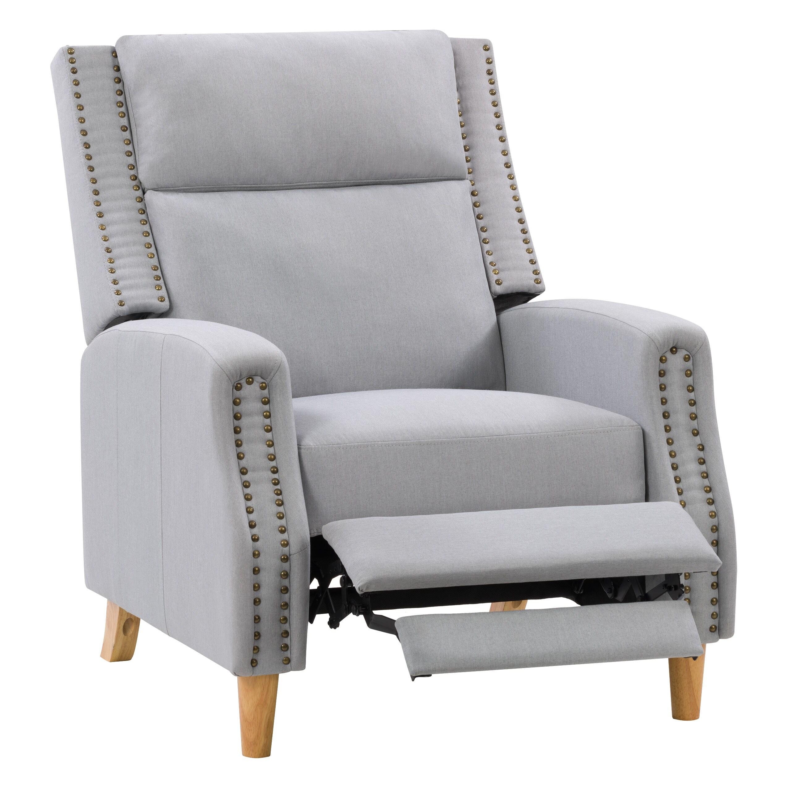 Woolbright Upholstered Manual Pushback Recliner Armchair