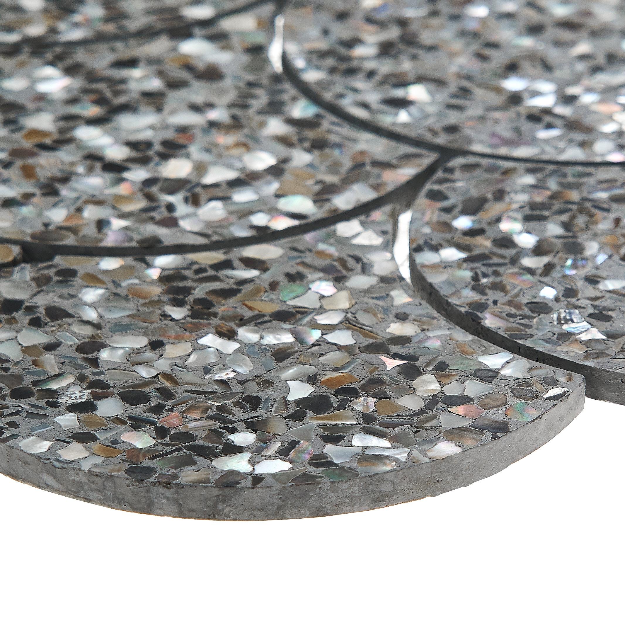 Shoal 5" Fishscale Terrazzo and Pearl Wall & Floor Mosaic Tile (0.74 Sq. Ft. / Sheet)