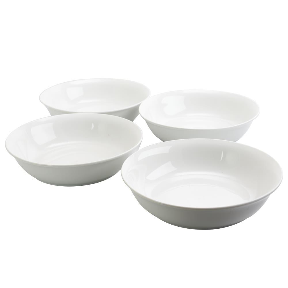 Gibson Home 8.75 Inch White Ceramic Pasta Bowls, Set of 2
