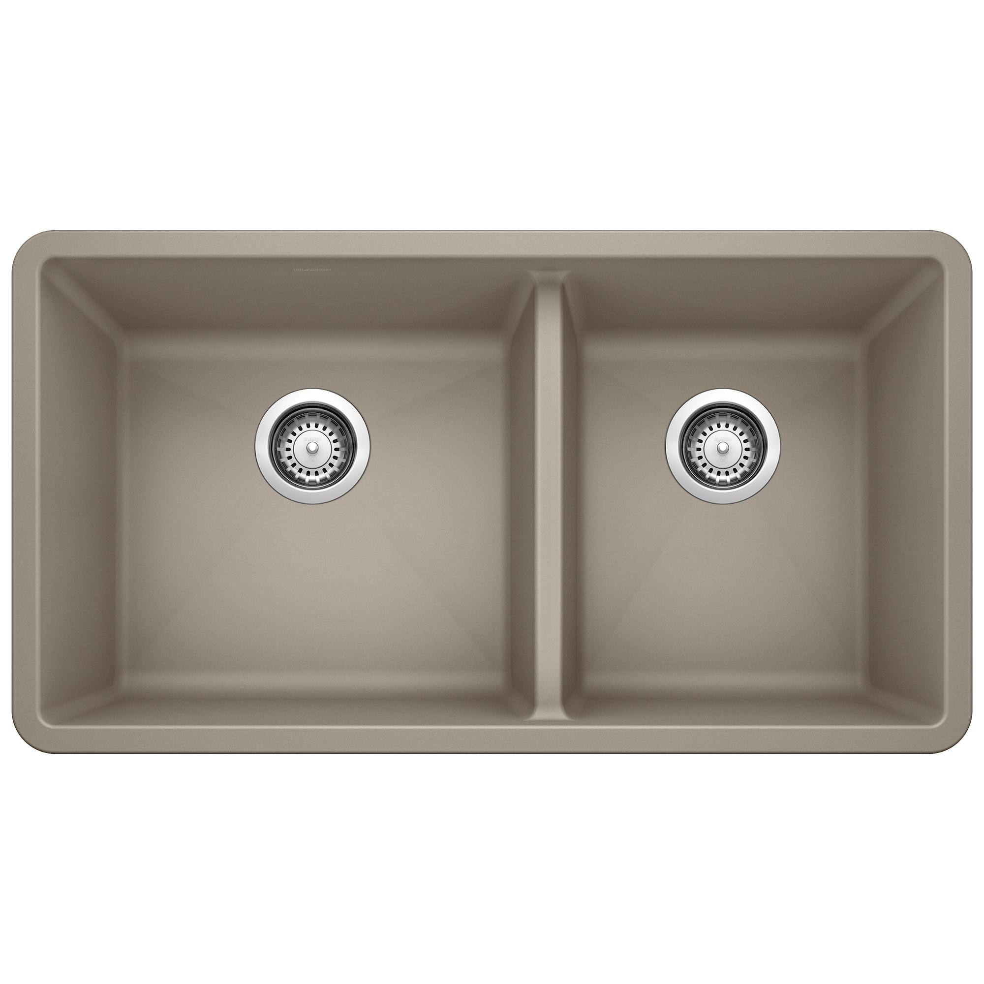Precis SILGRANIT 33" L X 18" W Double Bowl Undermount Kitchen Sink