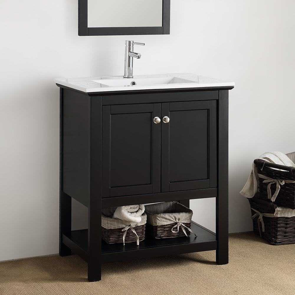 Manchester 30" Freestanding Single Sink Bathroom Vanity with Integrated Sink (Faucet Not Included)
