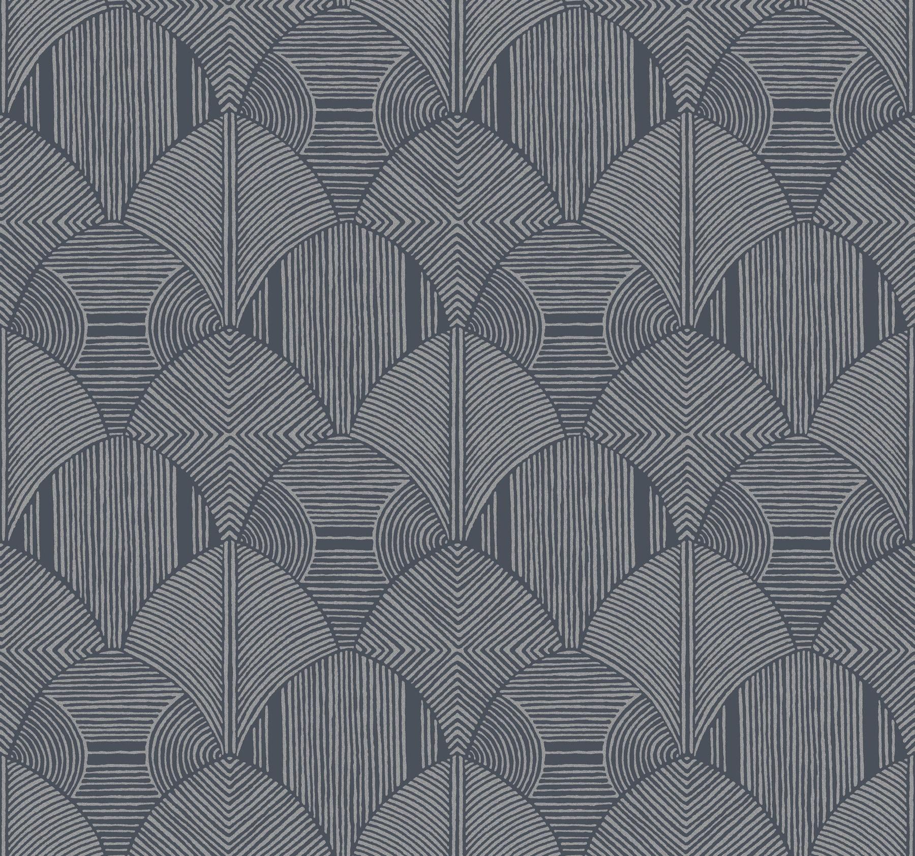 A-Street Prints Meyberg Silver Geometric Wallpaper | Perigold