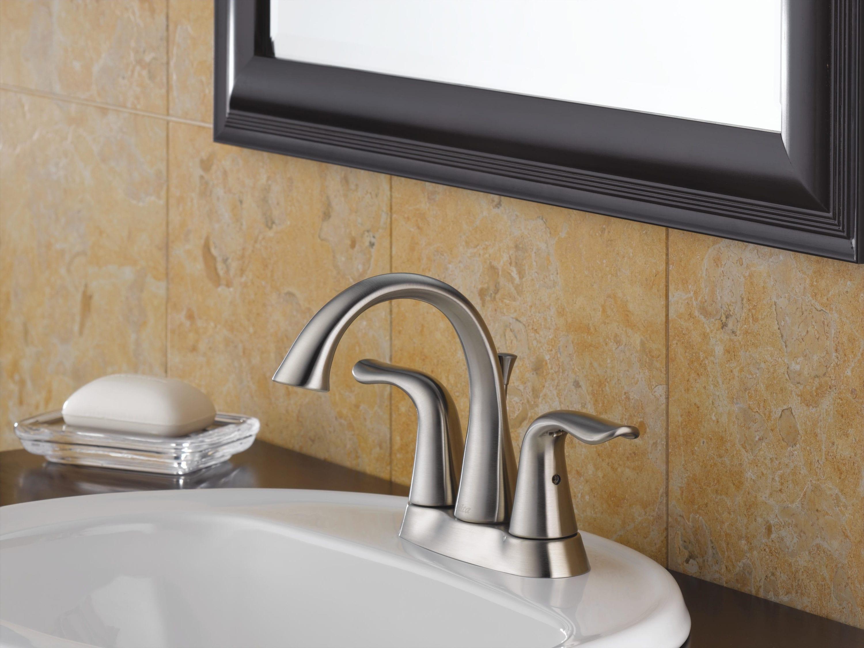 Lahara Centerset Bathroom Faucet with Drain Assembly, 2-handle Bathroom Sink Faucet