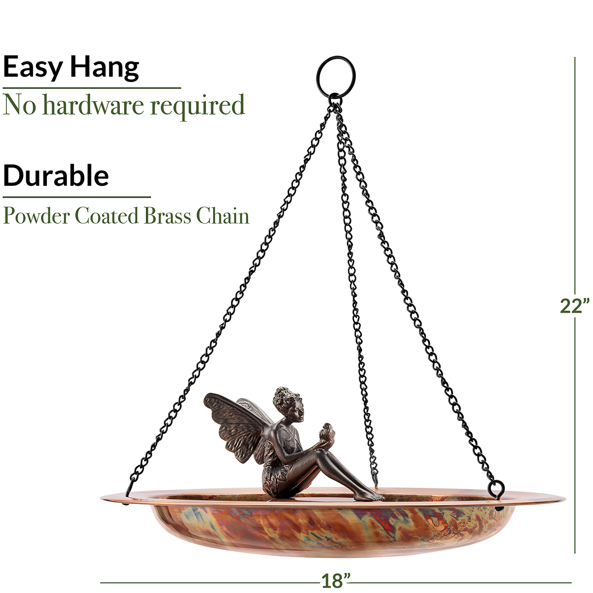 Bungalow Rose Buckleys Copper Hanging Birdbath