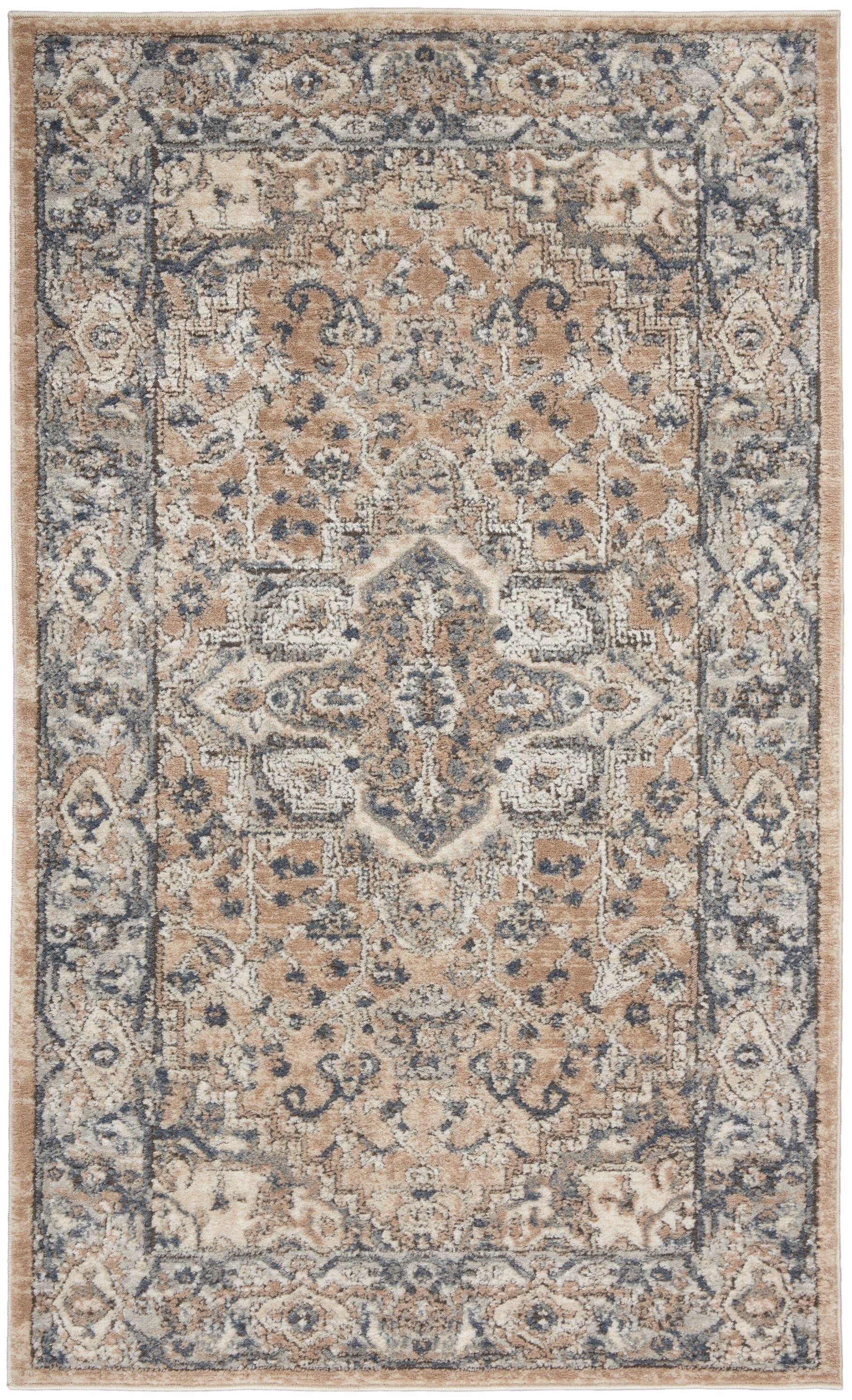 Nourison Concerto Center Medallion Indoor Rug Beige Grey 3' x 5'