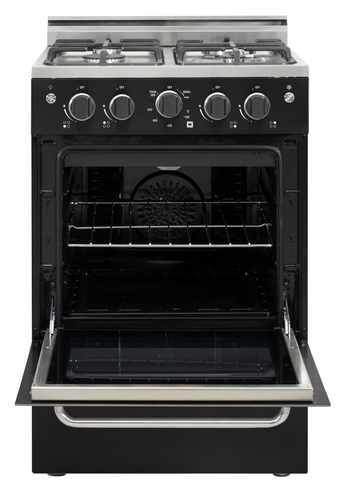 Unique Appliances Prestige 23.5" 4 burner 2.3 cu. ft. Freestanding Gas Range with Convection Oven UGP-24V PC1 B