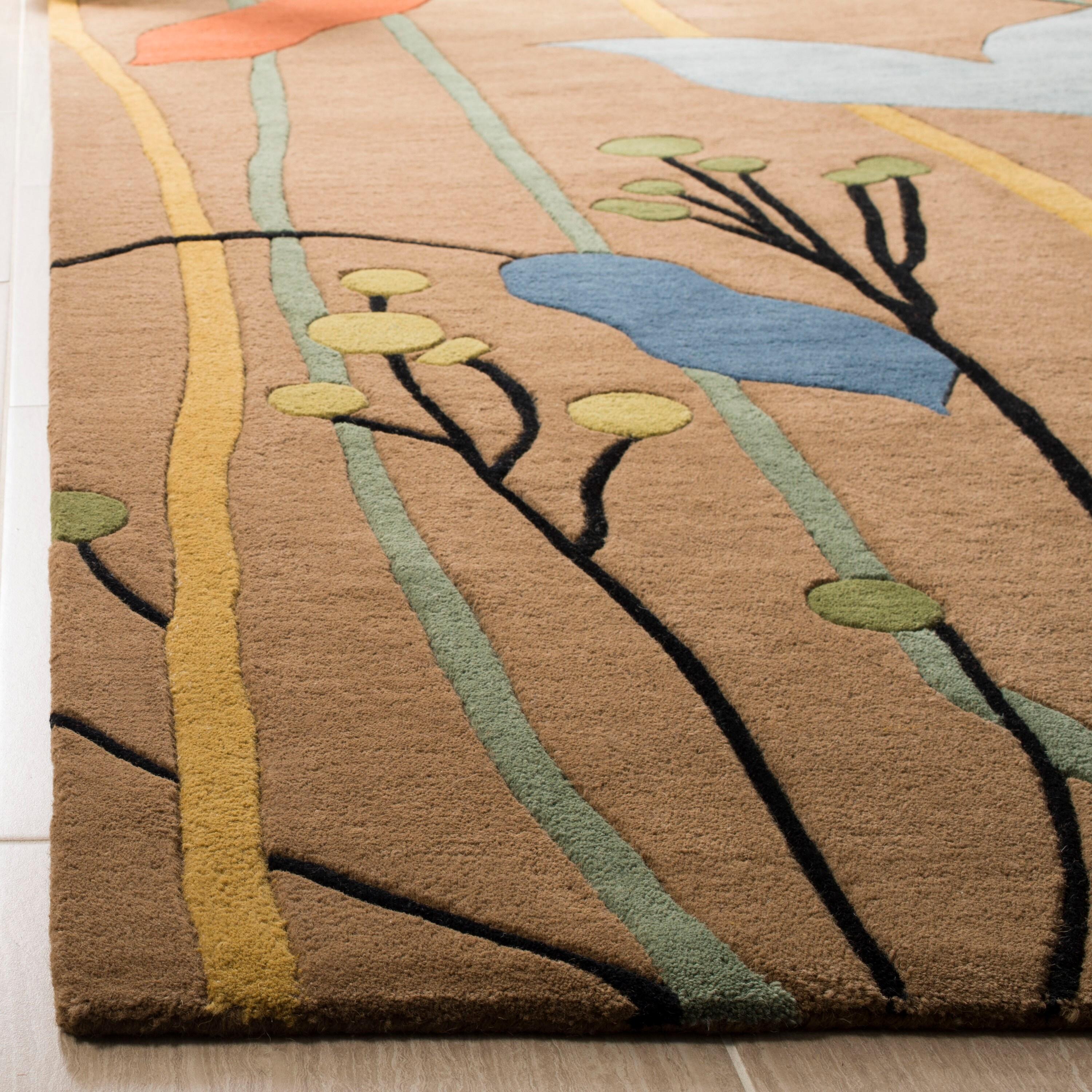 SAFAVIEH Soho Jordan Floral Wool Area Rug, Brown/Multi, 2' x 3'