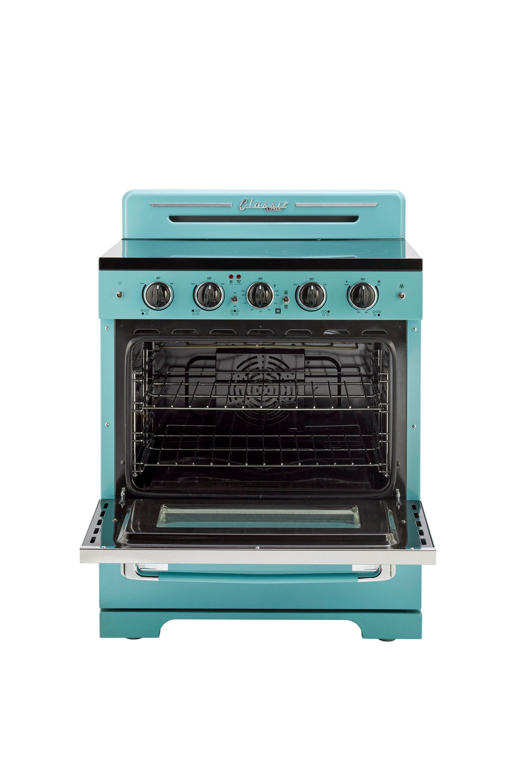Unique Appliances Classic Retro 30" 5 Element 3.9 cu. ft. Freestanding Electric Glass Top Range with Convection Oven UGP-30CR EC T