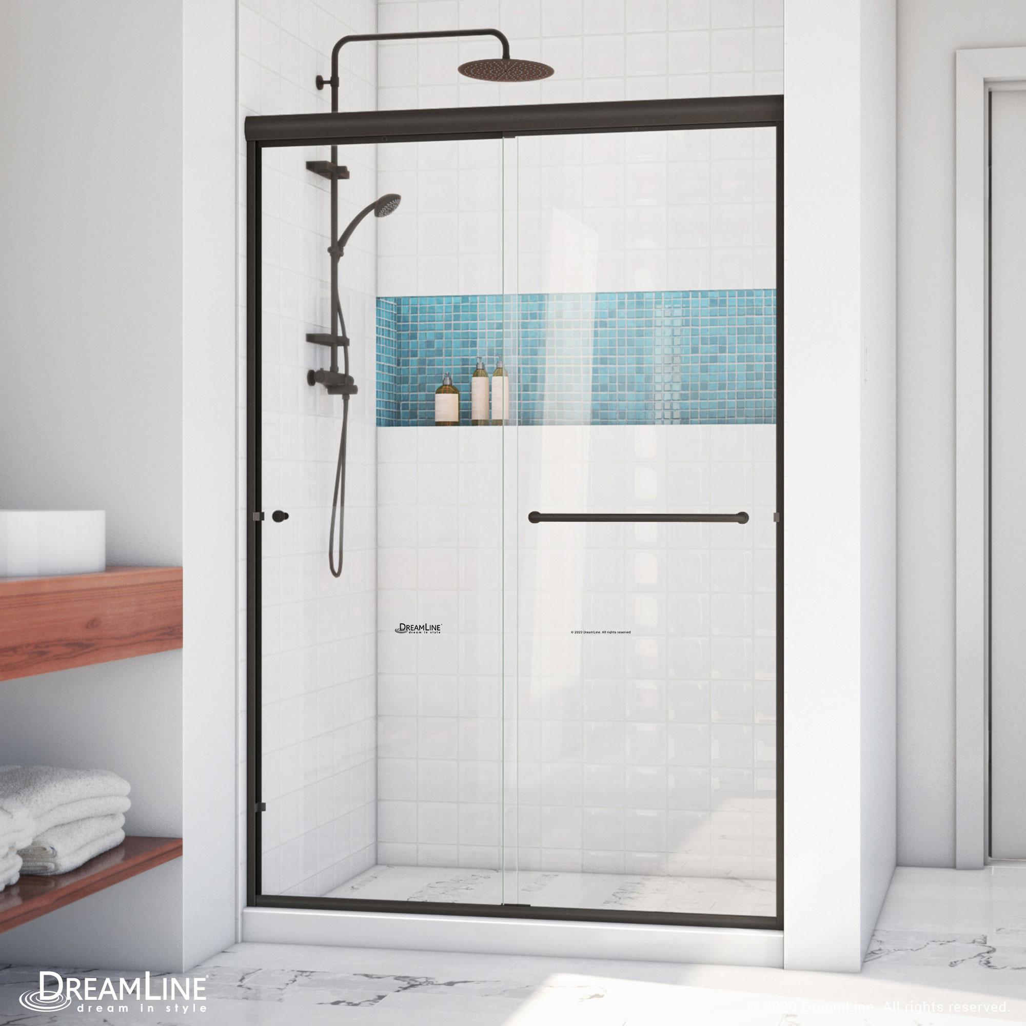 Alliance Pro LT 48" Oil Rubbed Bronze and Clear Glass Sliding Shower Door