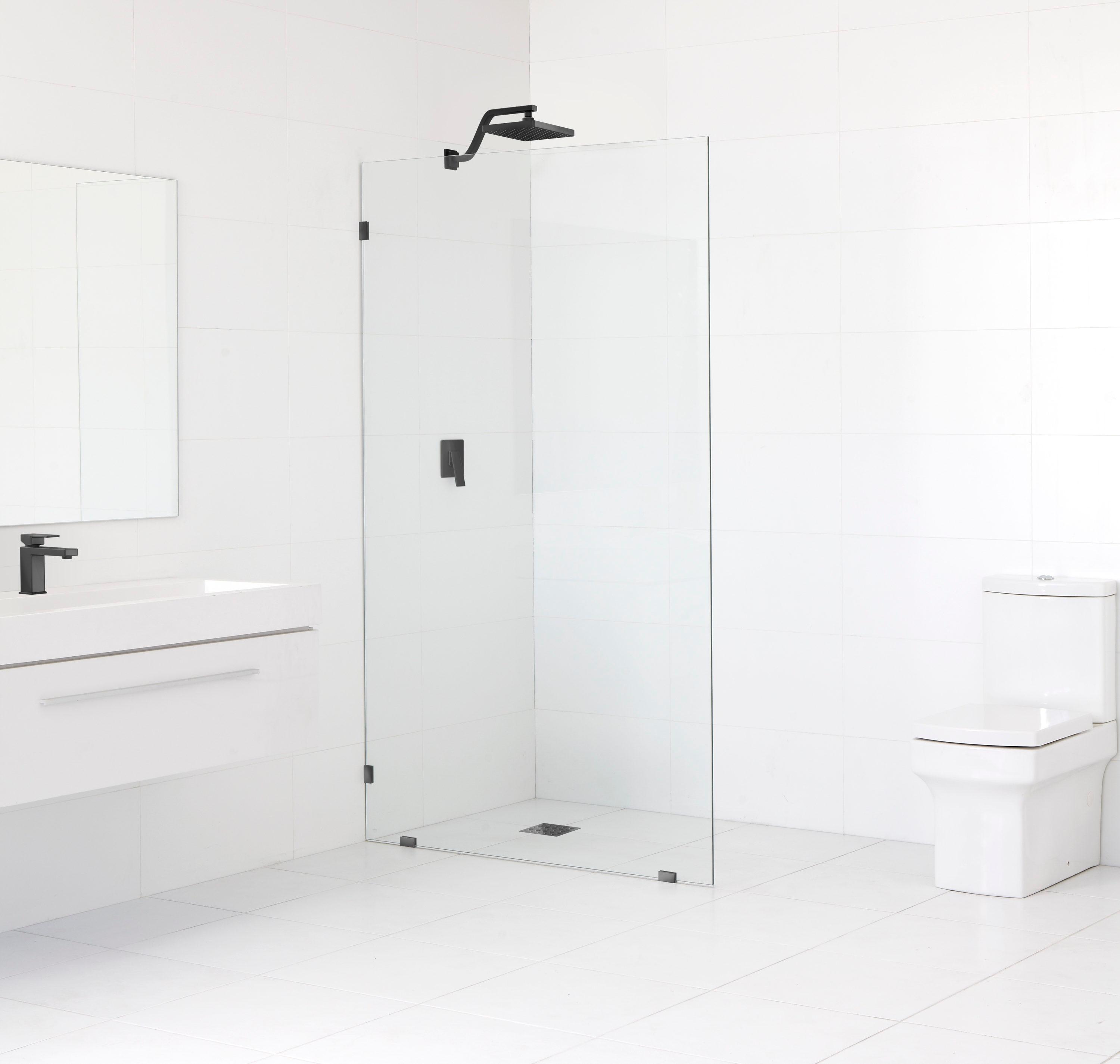 Vela 34 in. x 78 in. Fully Frameless Single Fixed Shower Panel