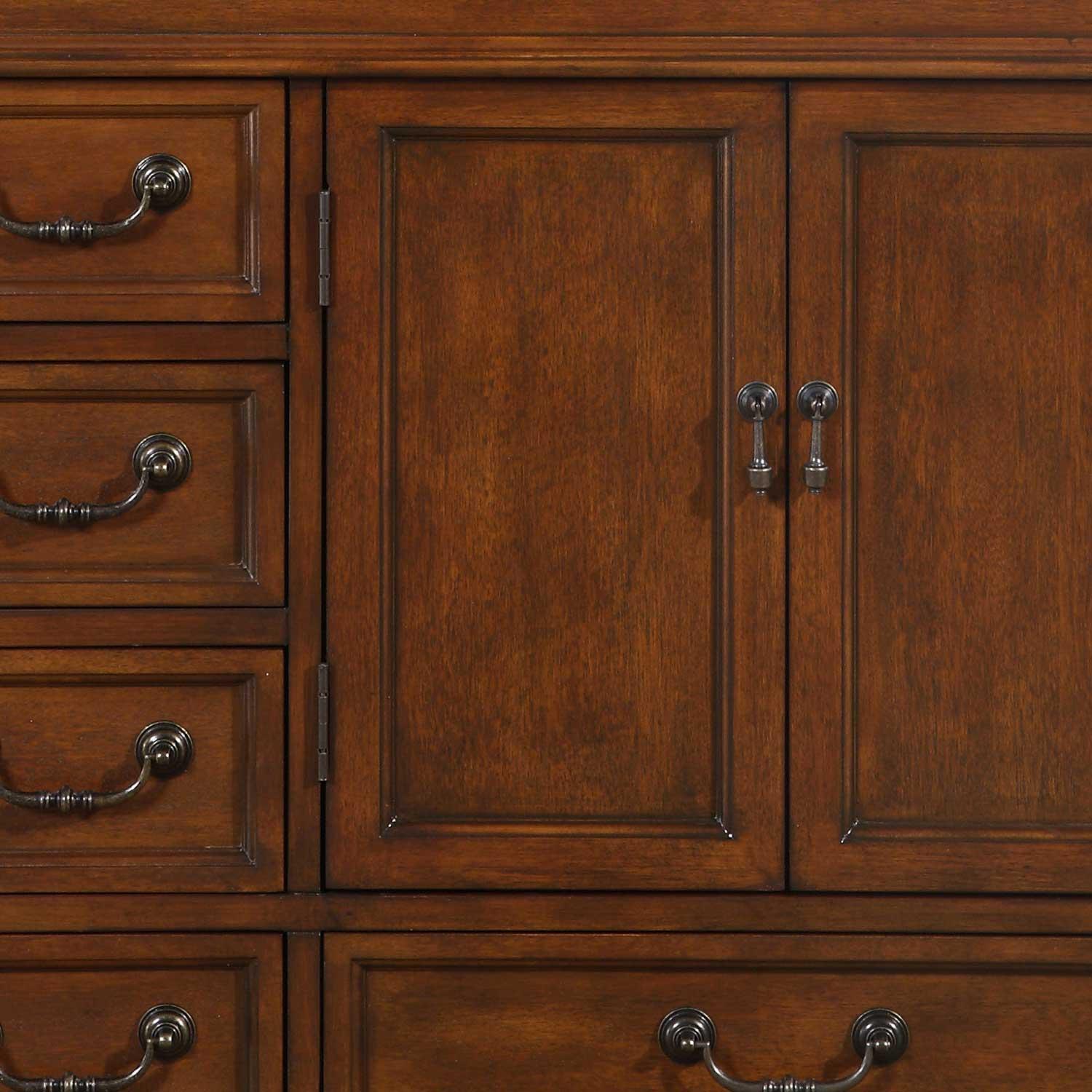 Silkroad Exclusive Transitional Baltic Brown Granite Bathroom Vanity- Single Sink - 36 in. Wide