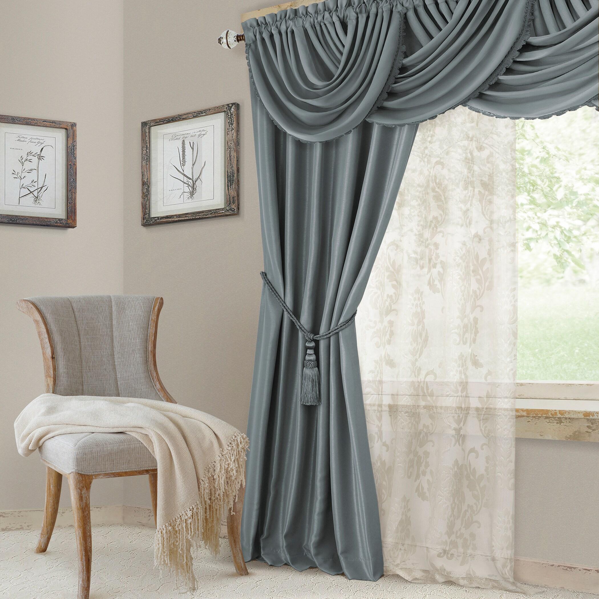 PALEYI 52" x 36" All Seasons Waterfall Window Valance