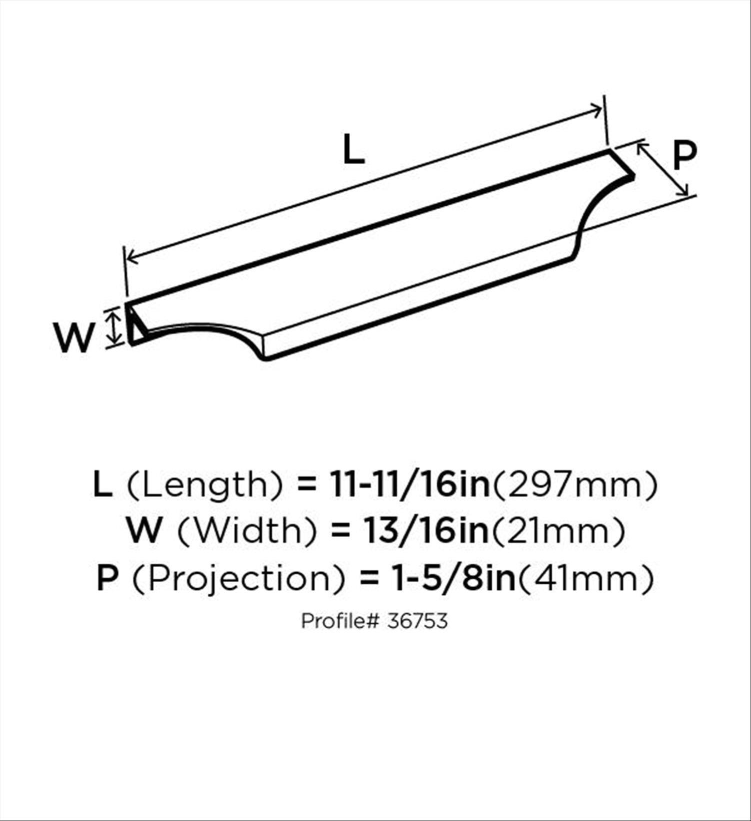 Polished Chrome Modern Cabinet Edge Pull with Mounting Hardware