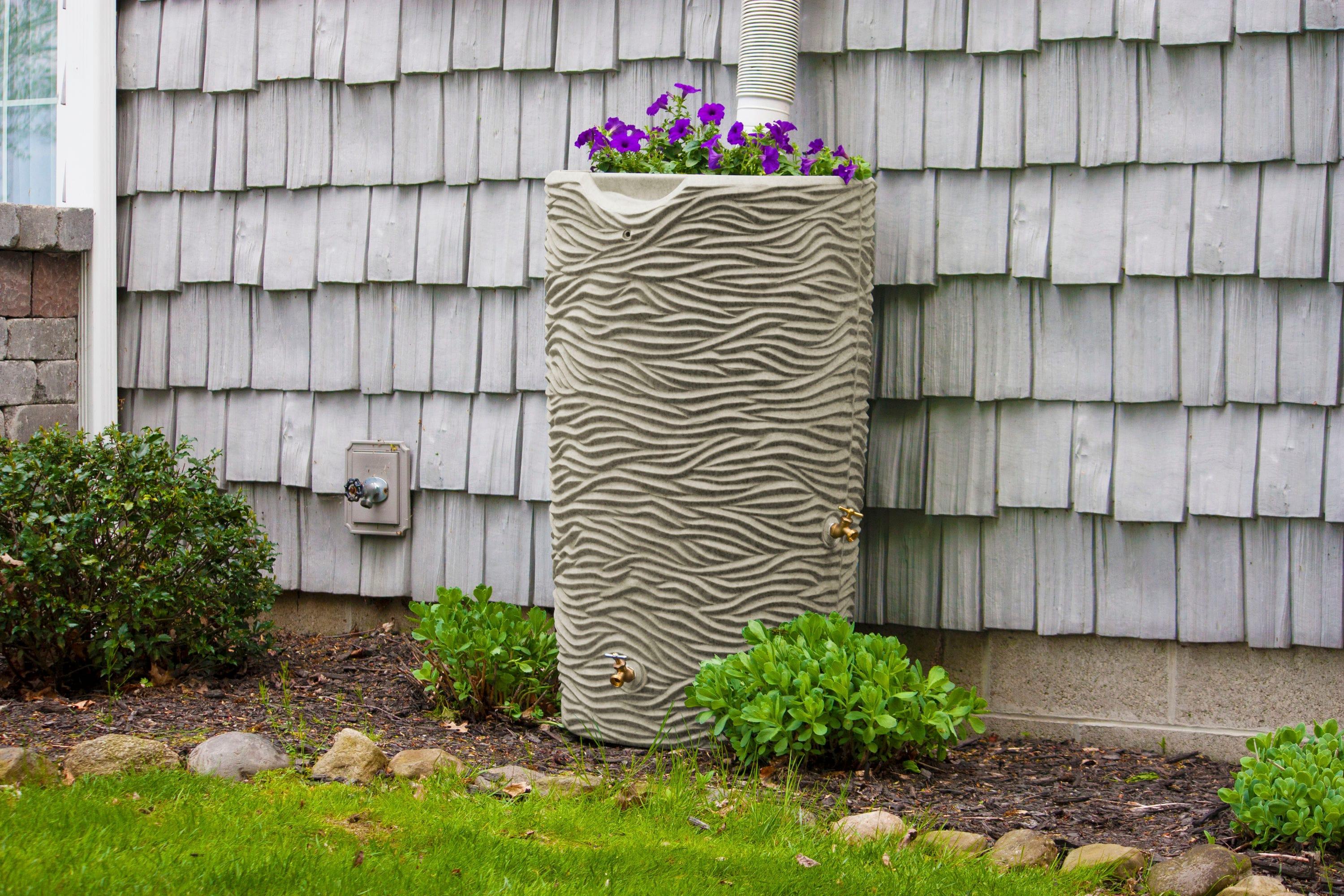 Loon Peak® Loon Peak® 65 Gallons Plastic Drainable Planter Rain Barrel