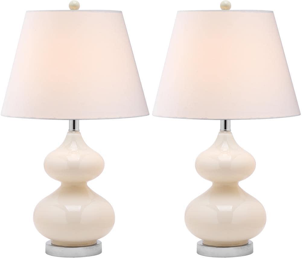 Eva Double Gourd Table Lamp (Set of 2) - 24 Inch Height - LIT4086 - Light Grey - Safavieh