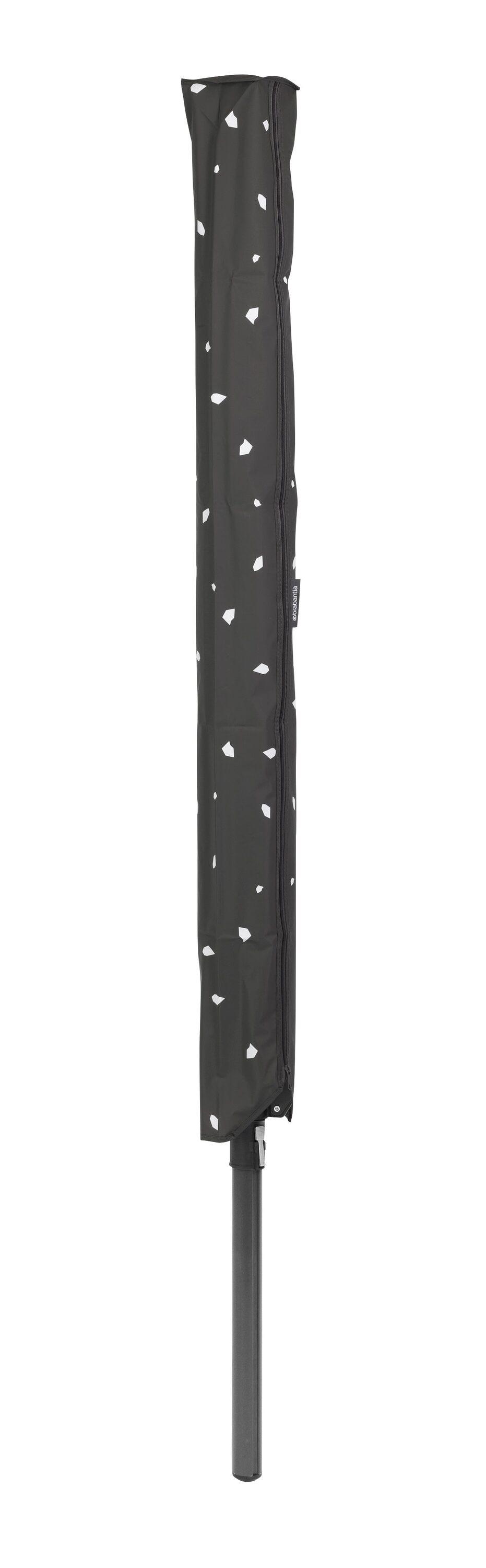 Anthracite Height Adjustable Steel Outdoor Rotary Clothesline with Cover and Clothespins