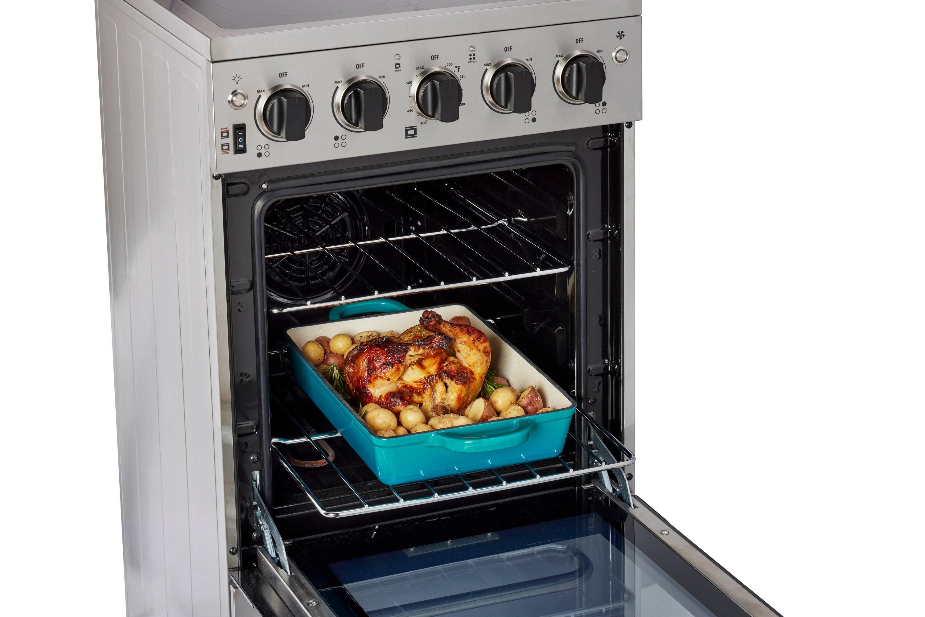 Prestige 19.5" 4 element 1.6 cu. ft. Freestanding Electric Glass Top Range with Convection Oven