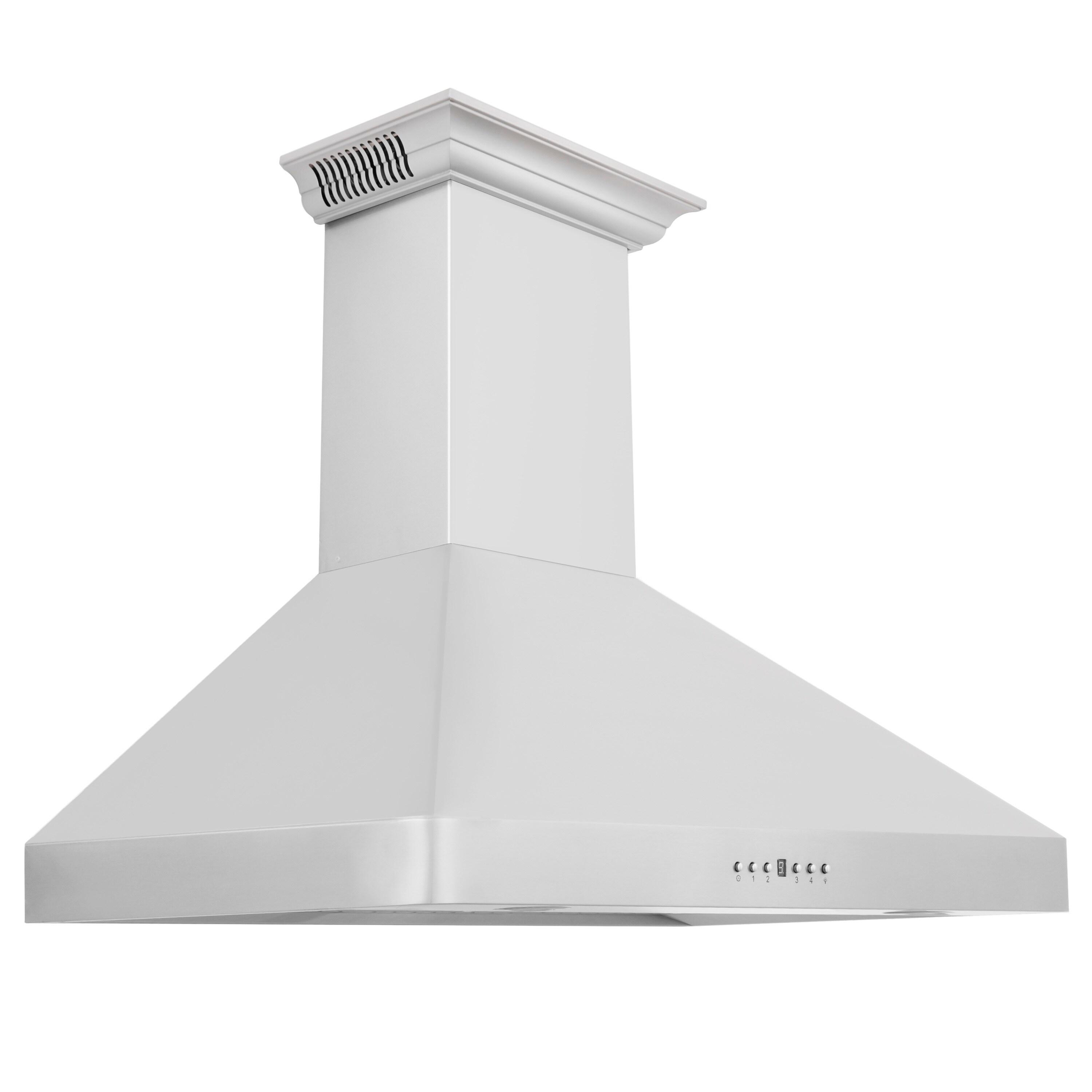 30 in. ZLINE CrownSoundDucted Vent Wall Mount Range Hood in Stainless Steel W/ Bluetooth Speakers (KF2CRN-BT-30)