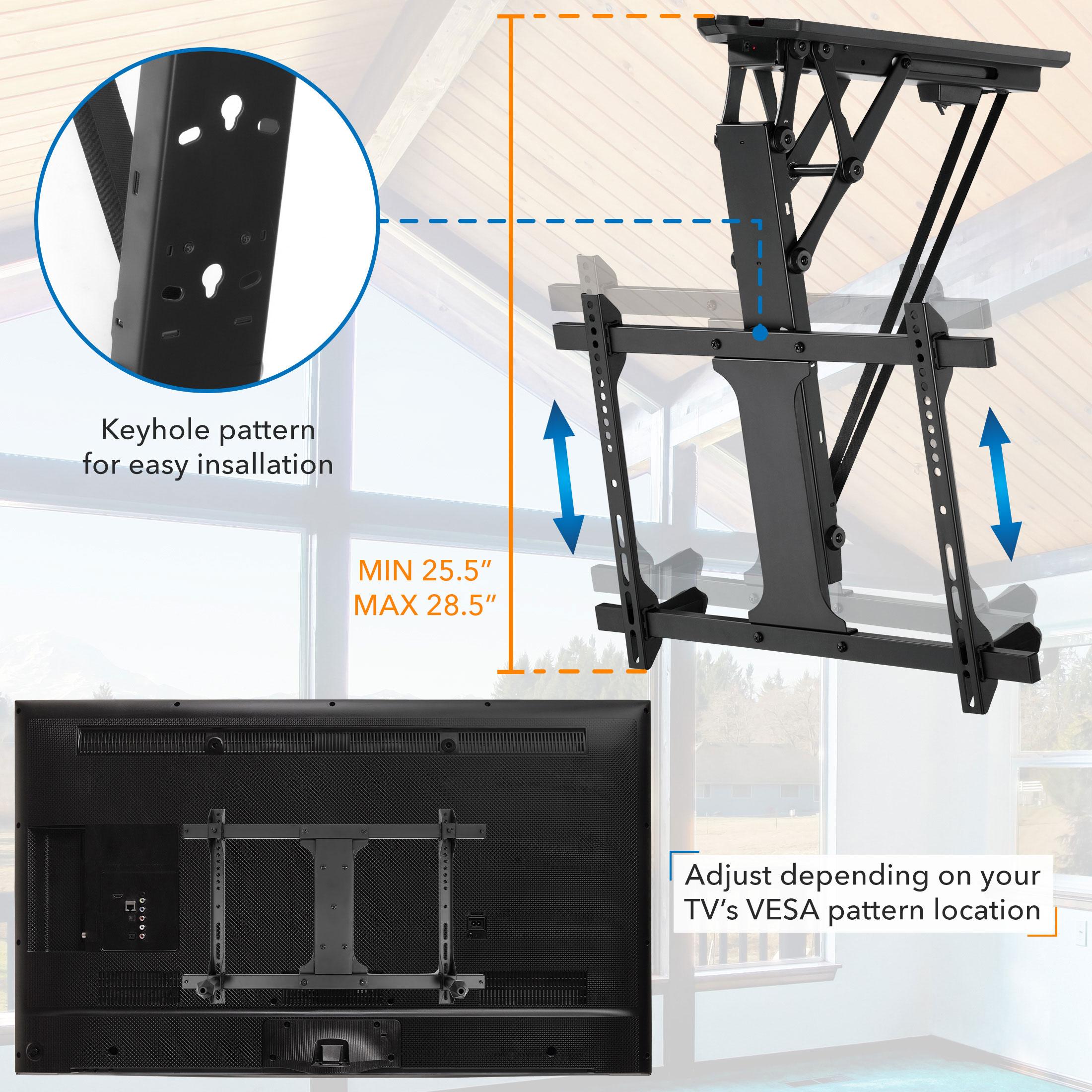 Mount-it Mount-It Black Motorized Ceiling Mount for Screens Holds up to 77 Lb. lbs
