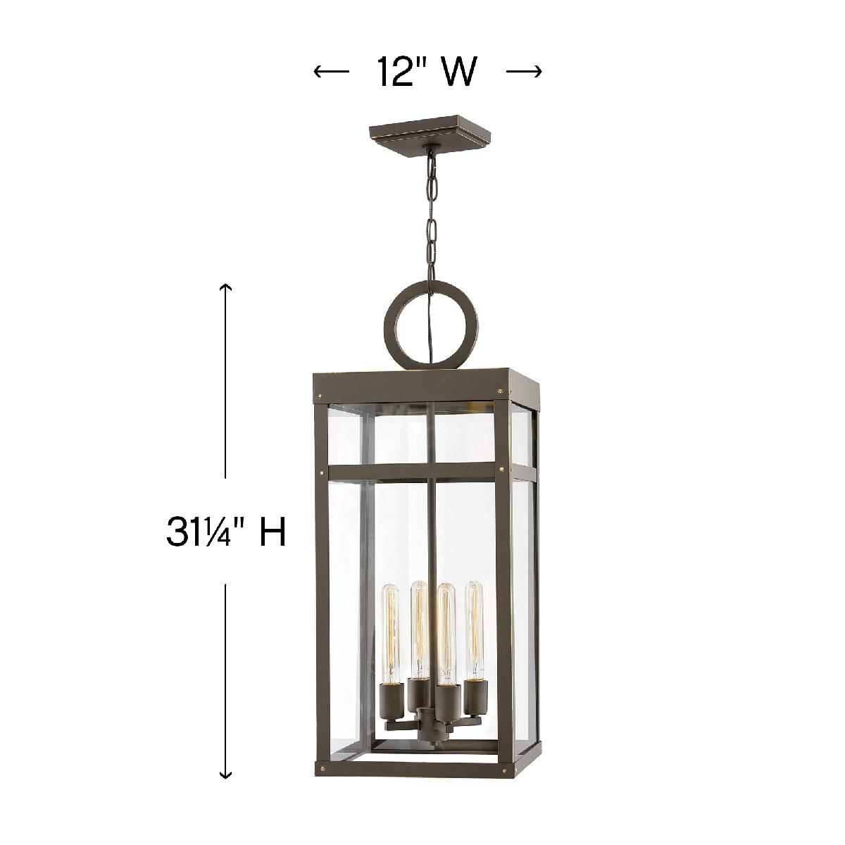 Porter 4 -Bulb 31.3" H Outdoor Hanging lantern By Lisa McDennon