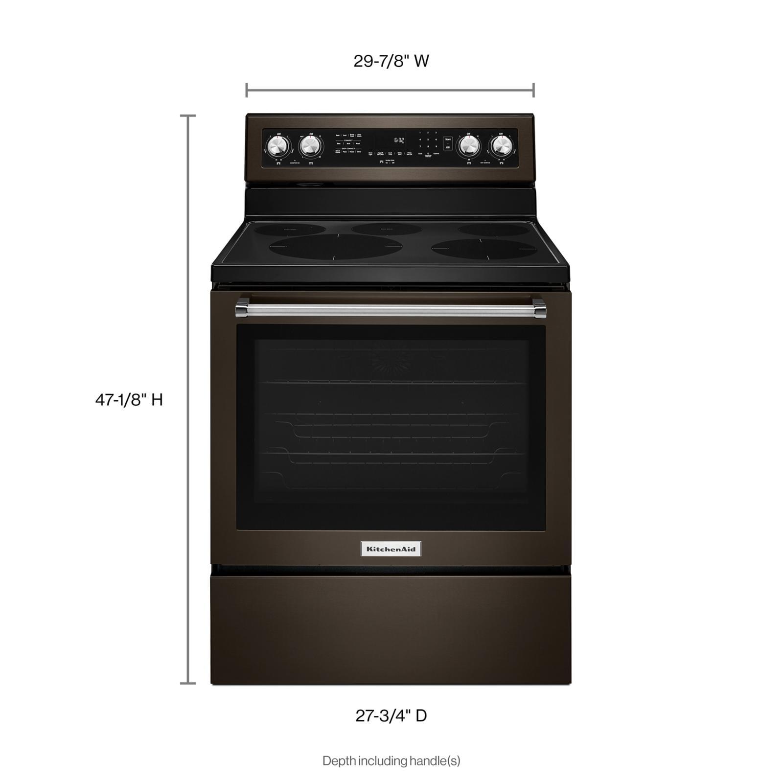 KitchenAid 30" Black Stainless Electric Convection Range with Sabbath Mode