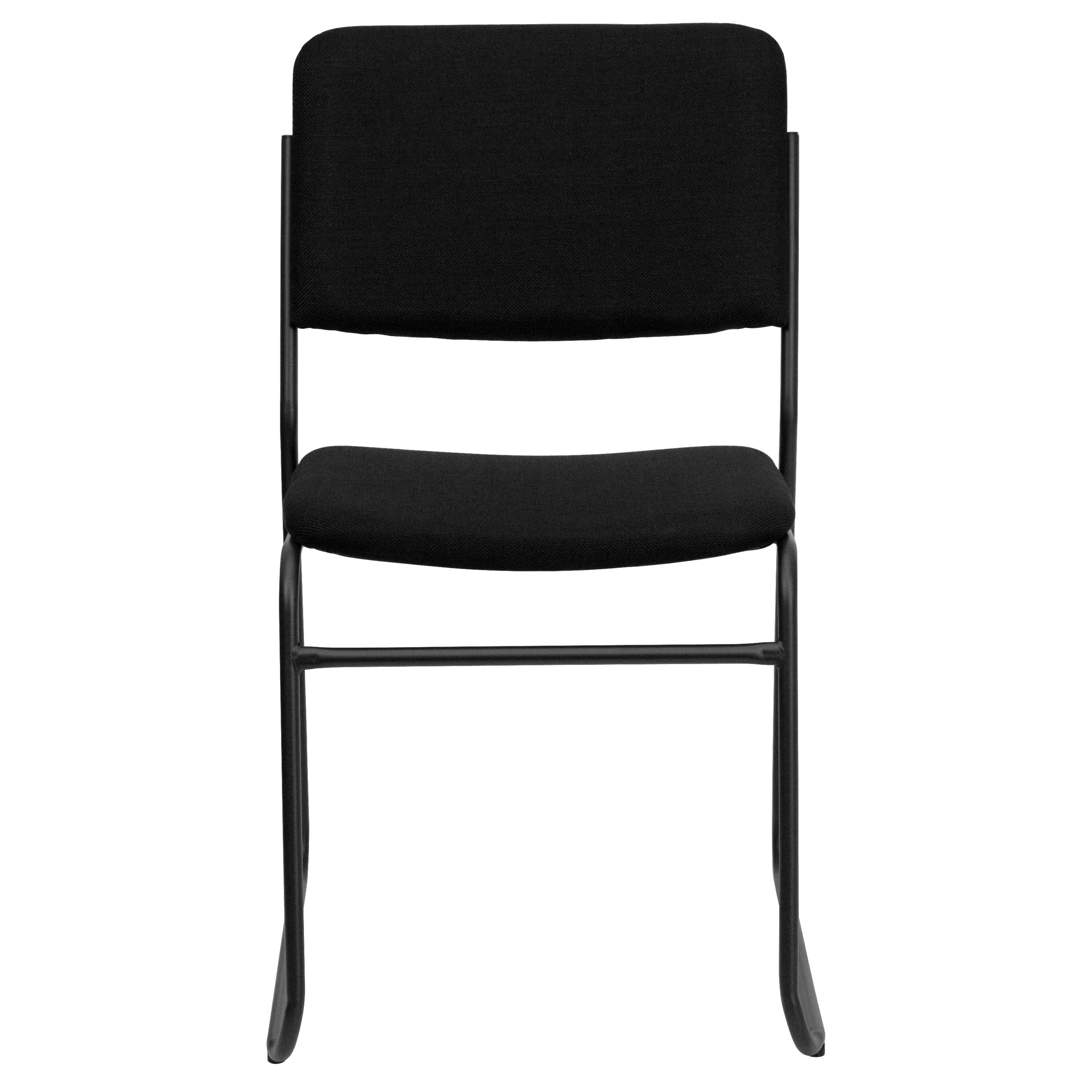 Flash Furniture HERCULES Series 500 lb. Capacity High Density Black Fabric Stacking Chair with Sled Base