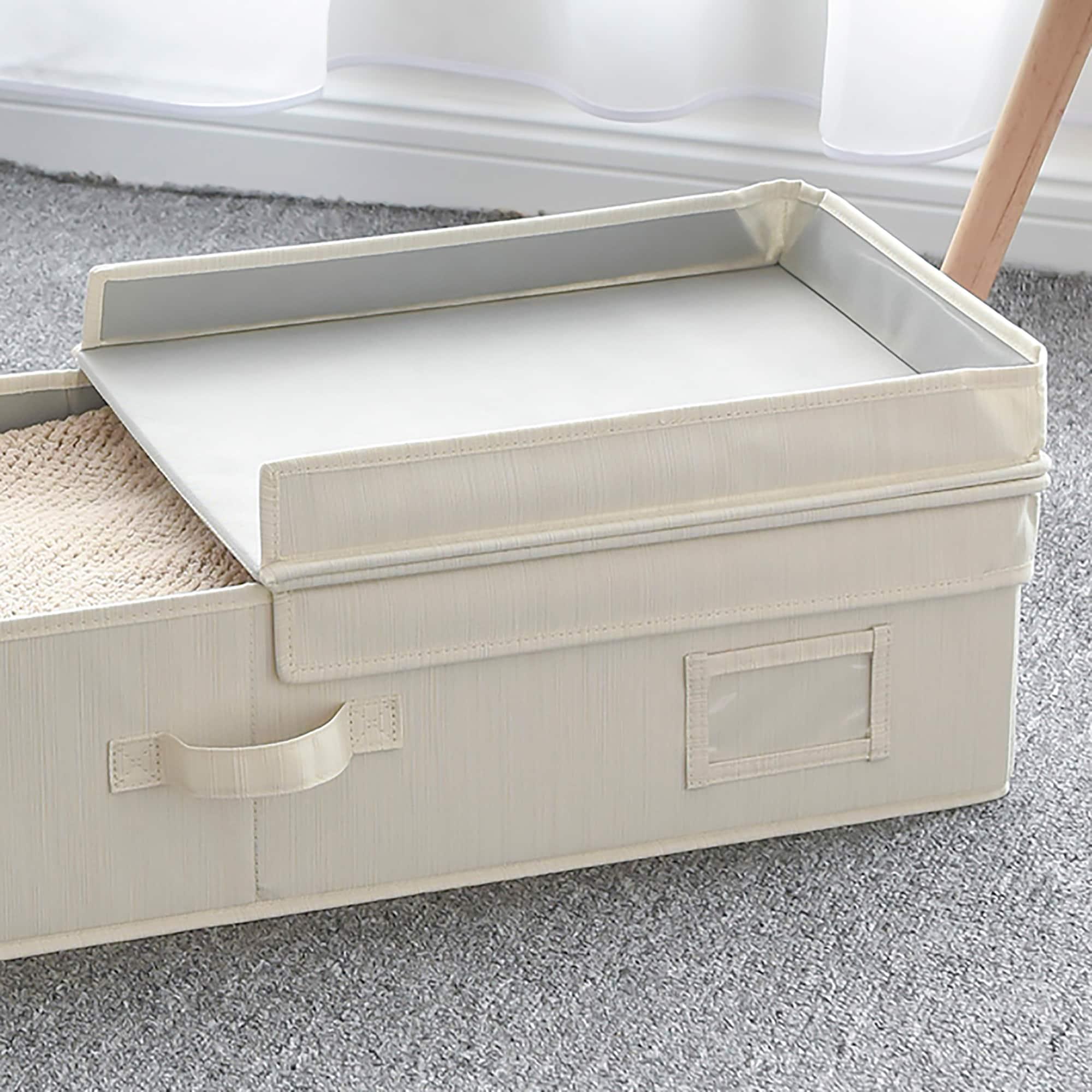 we think storage. 30" x 12" x 6.5" Foldable Under Bed Organizer with Double Folding Lid