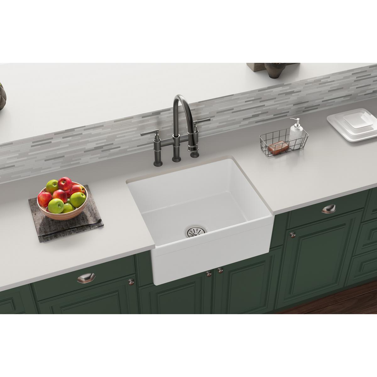 Elkay Fireclay 25" L x 19" W Farmhouse Kitchen Sink