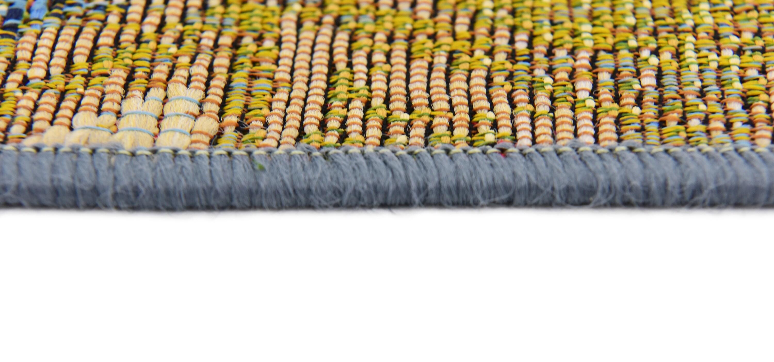 Unique Loom Outdoor Modern Collection Area Rug - Glyph (8' x 11' 4" Rectangle Blue/Beige)