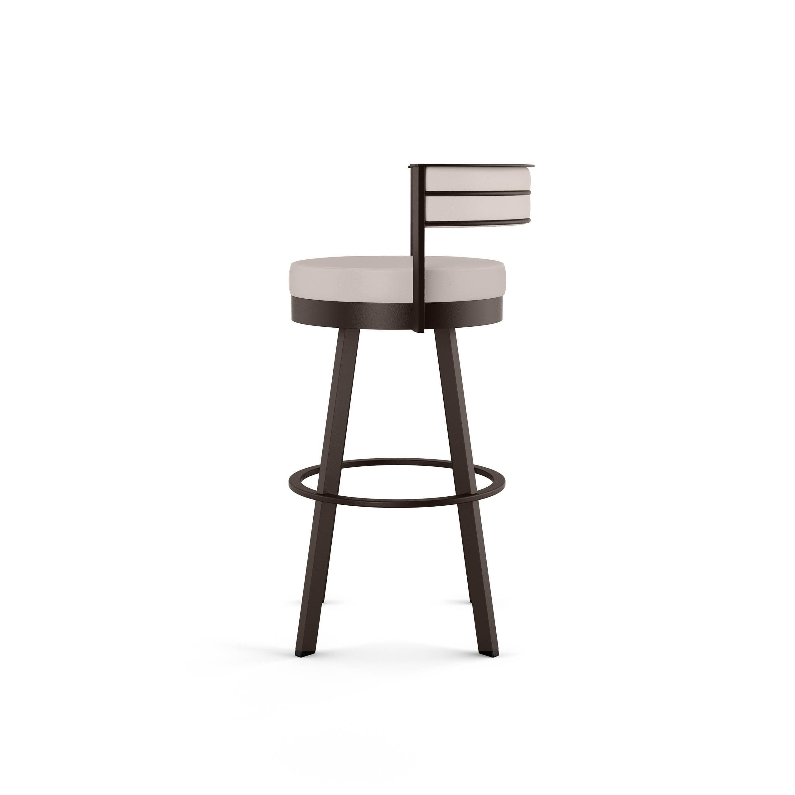 26" Browser Swivel Counter Height Barstool with Upholstered Seat Beige - Amisco