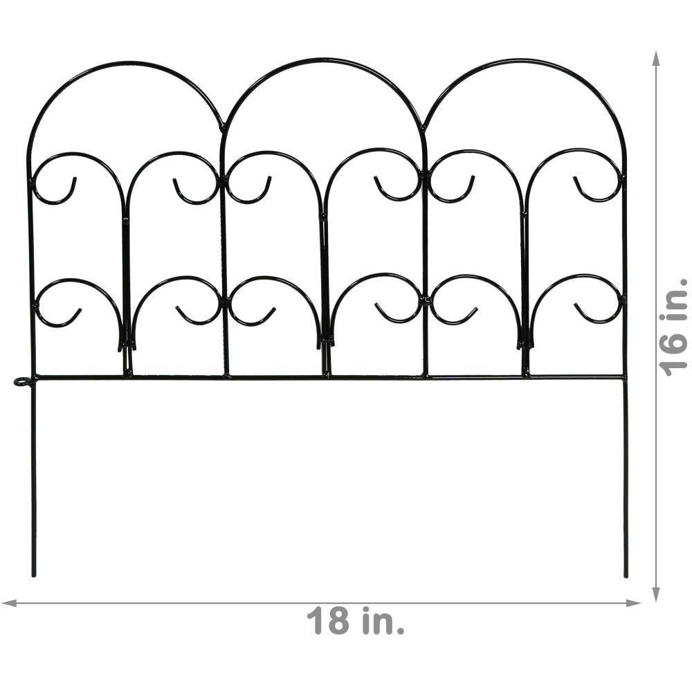 SunnyDaze Decor Victorian 16" x 18" Black Iron Decorative Garden Fence Panels (Set of 5)