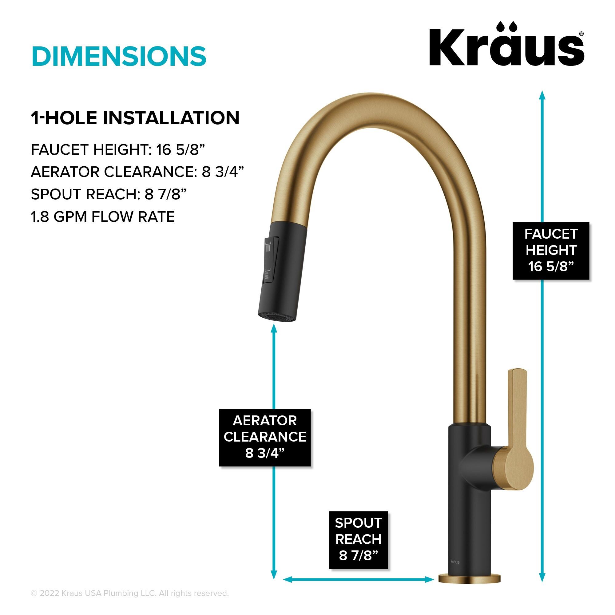 KRAUS Oletto Single Handle Pull Down Kitchen Faucet